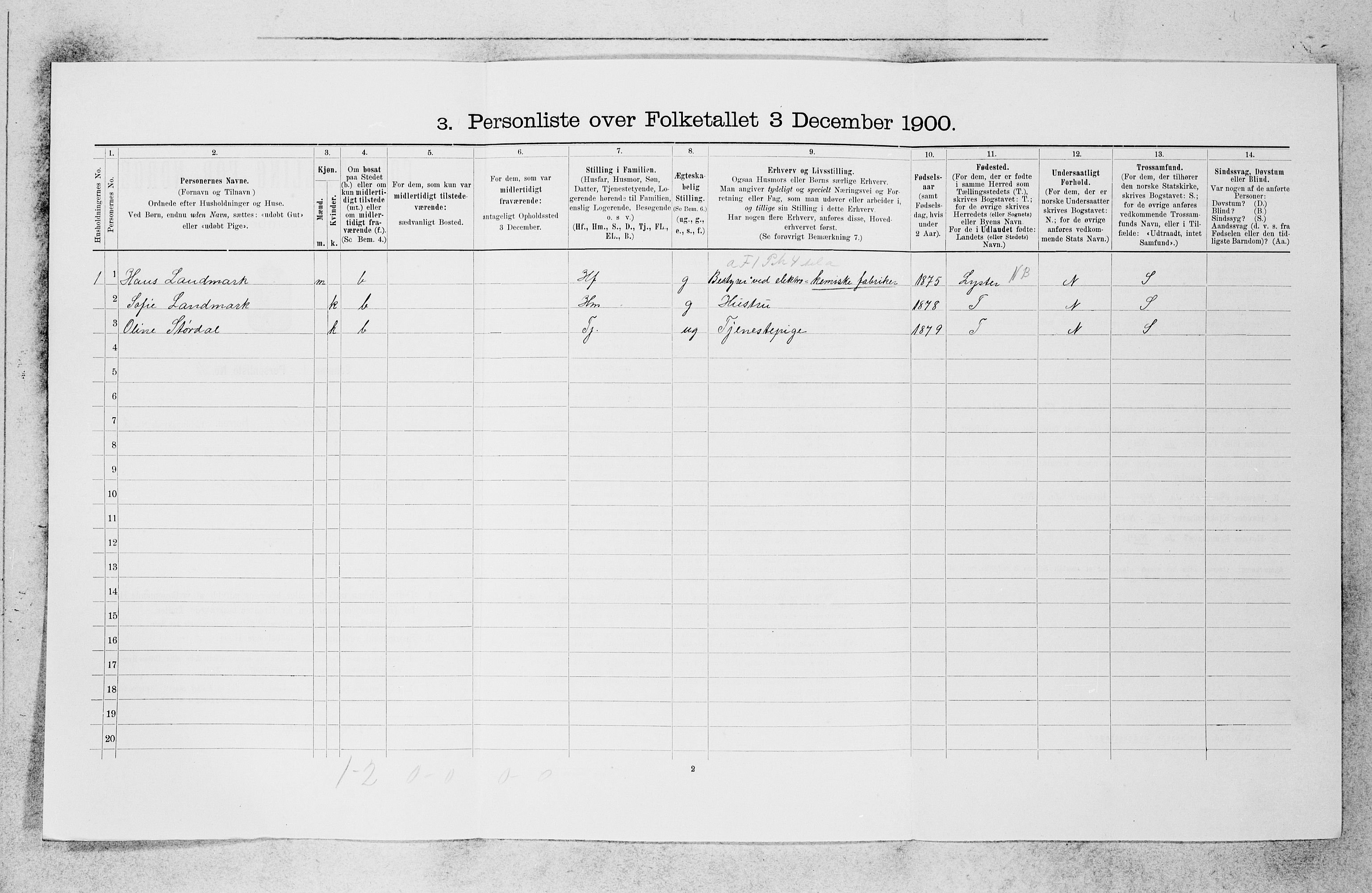 SAB, 1900 census for Askvoll, 1900, p. 179