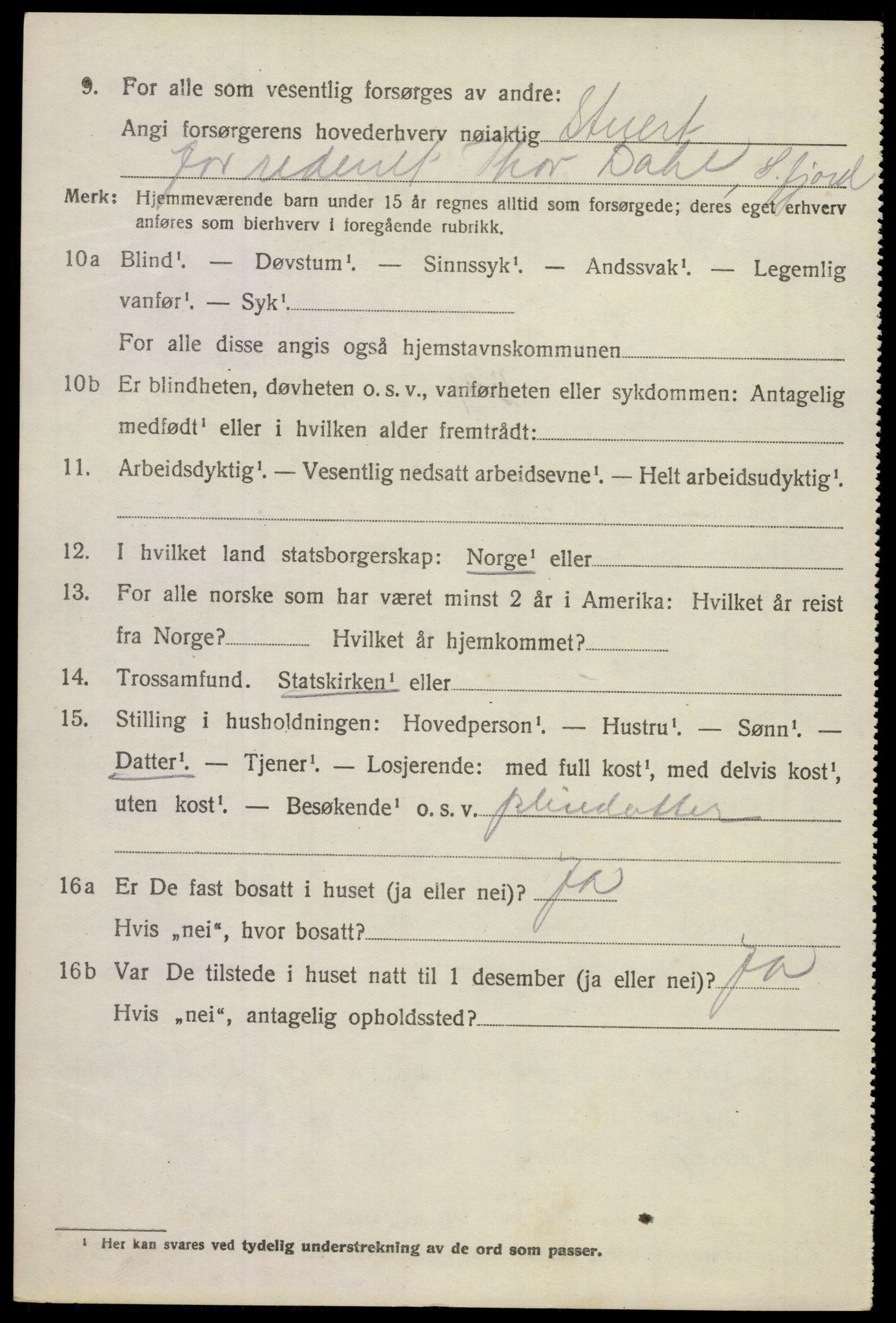 SAKO, 1920 census for Tjølling, 1920, p. 4356