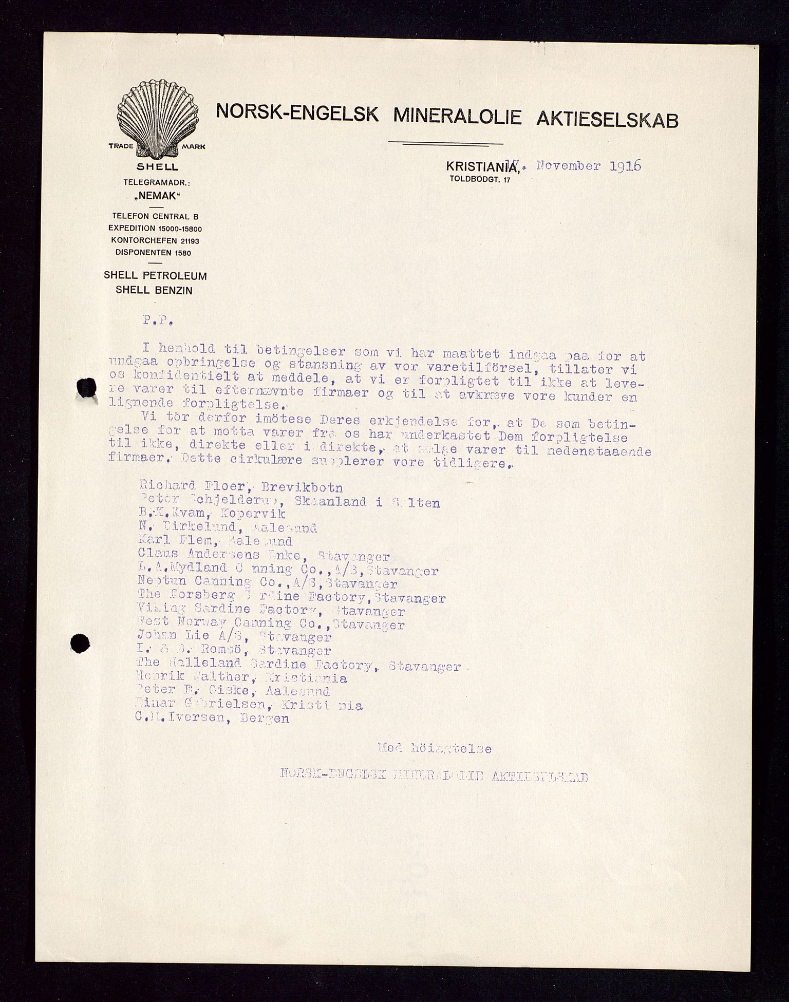 Pa 1521 - A/S Norske Shell, AV/SAST-A-101915/E/Ea/Eaa/L0002: Sjefskorrespondanse, 1917-1918, p. 431