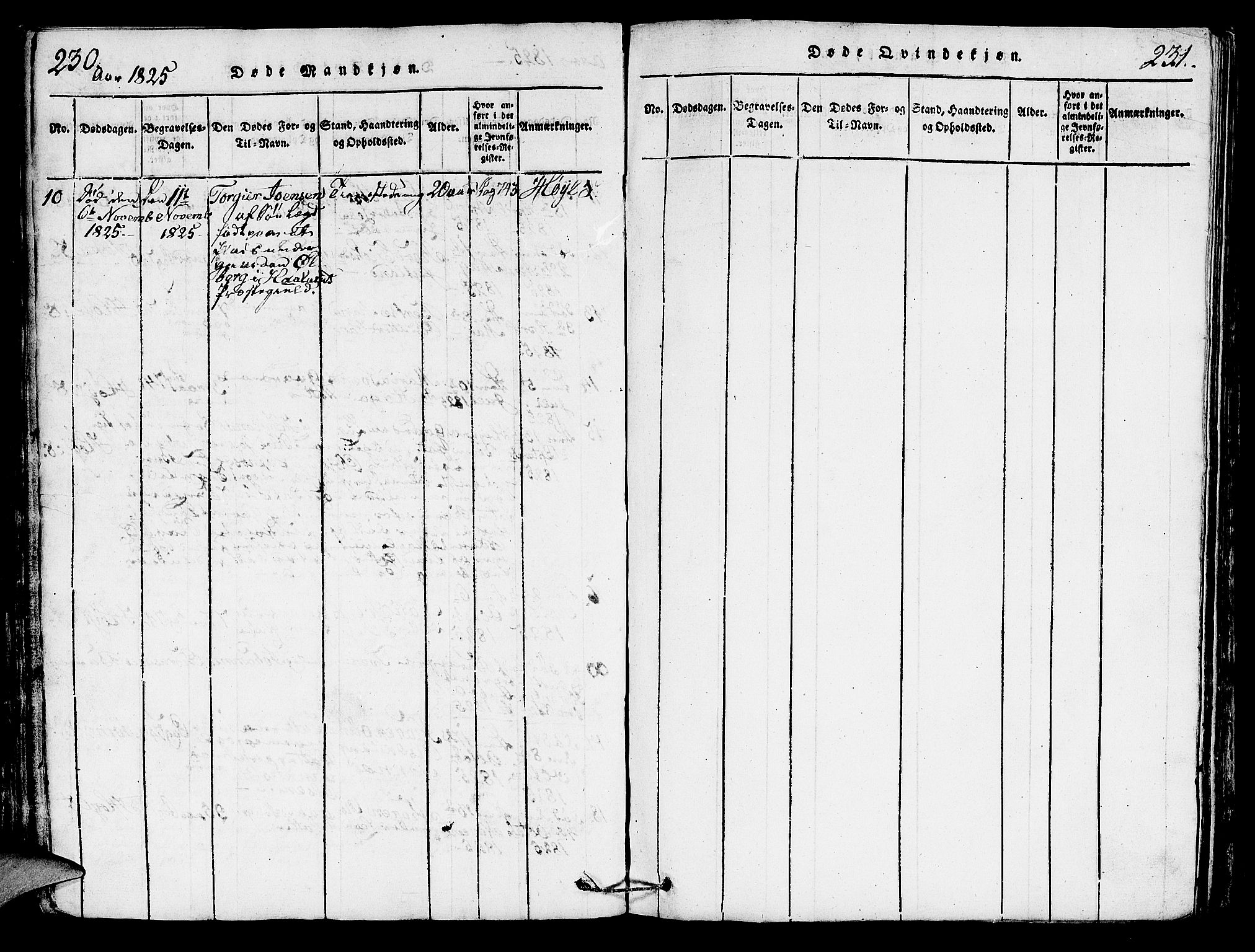 Høyland sokneprestkontor, AV/SAST-A-101799/001/30BA/L0006: Parish register (official) no. A 6, 1815-1825, p. 230-231