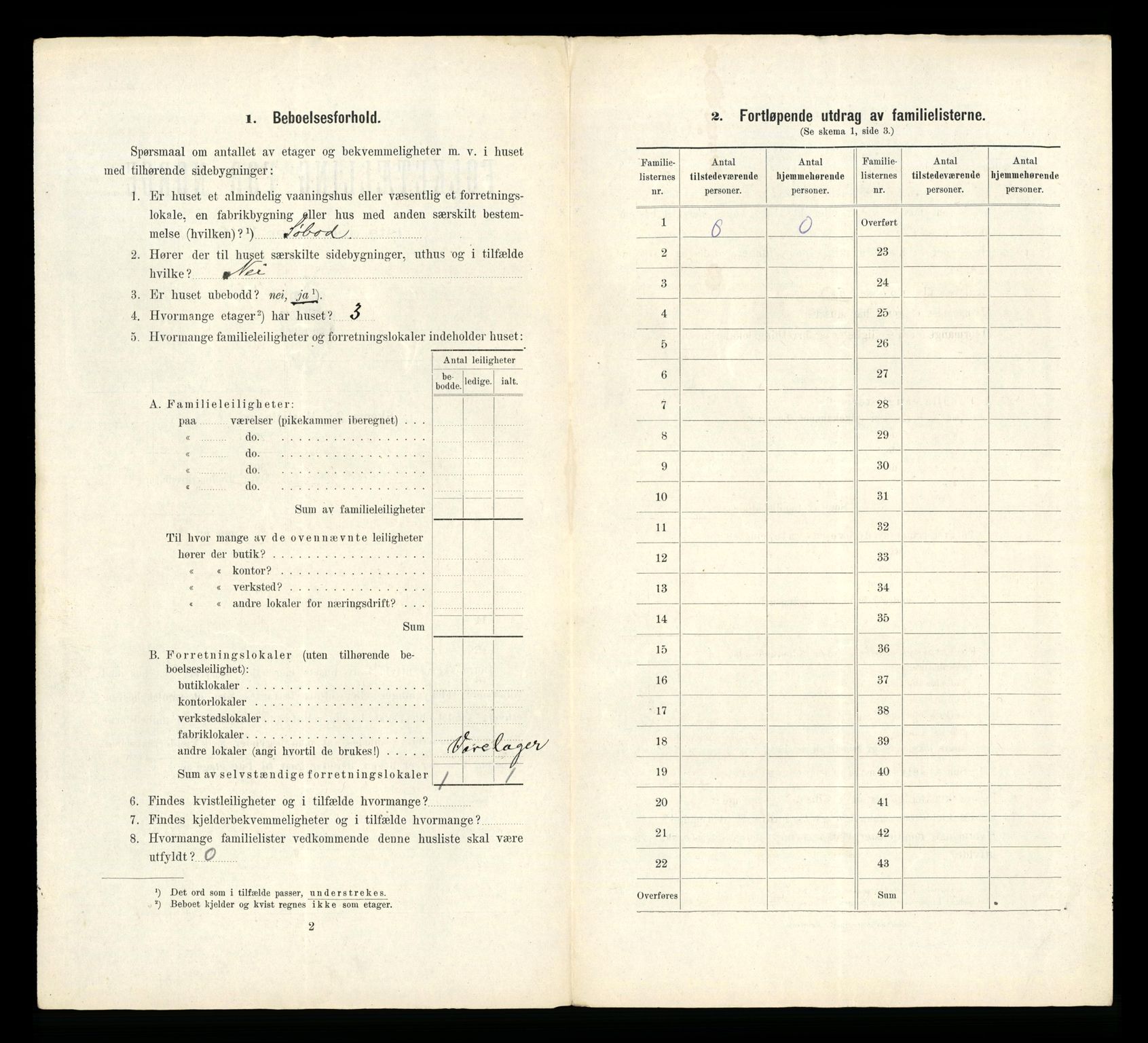 RA, 1910 census for Levanger, 1910, p. 22