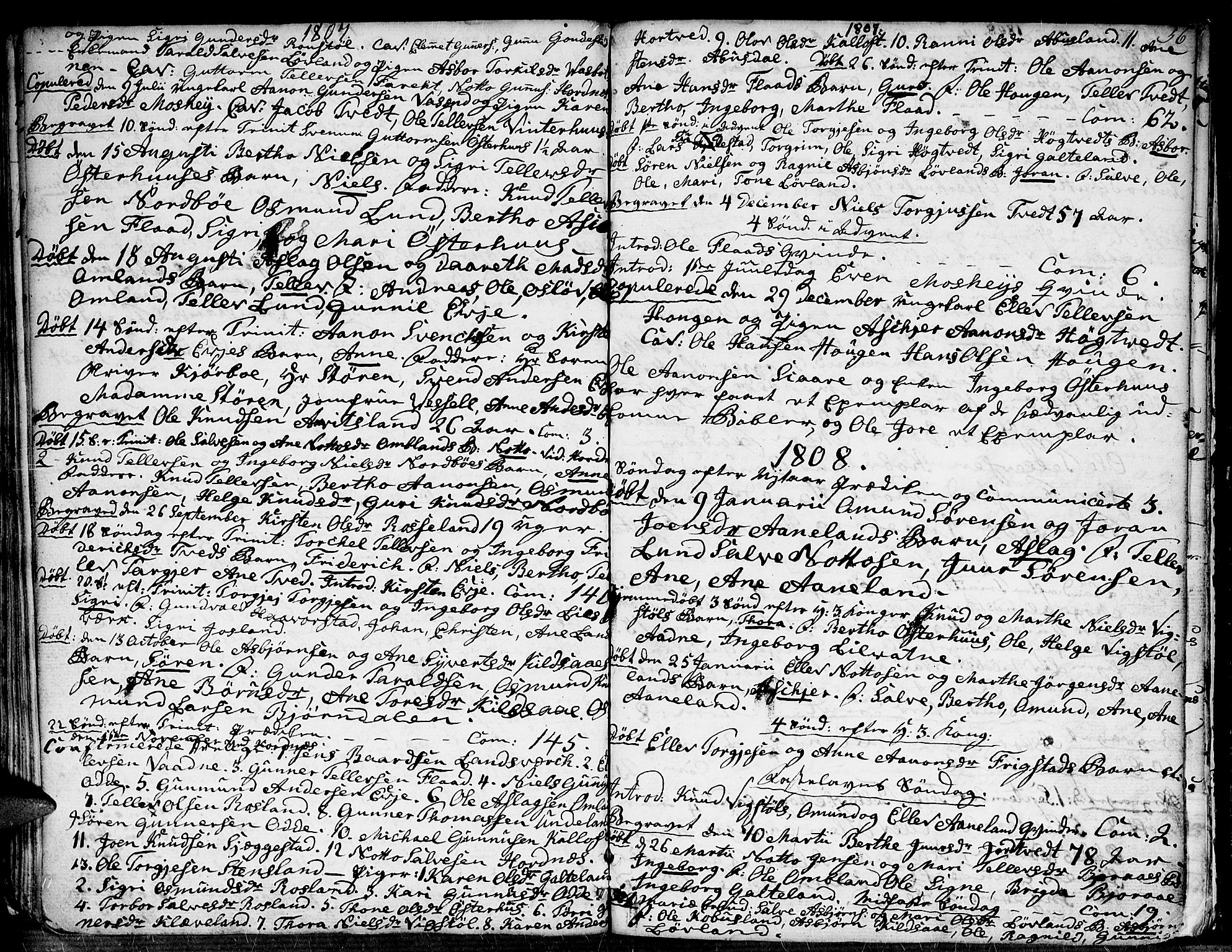 Evje sokneprestkontor, SAK/1111-0008/F/Fa/Faa/L0003: Parish register (official) no. A 3, 1787-1816, p. 56