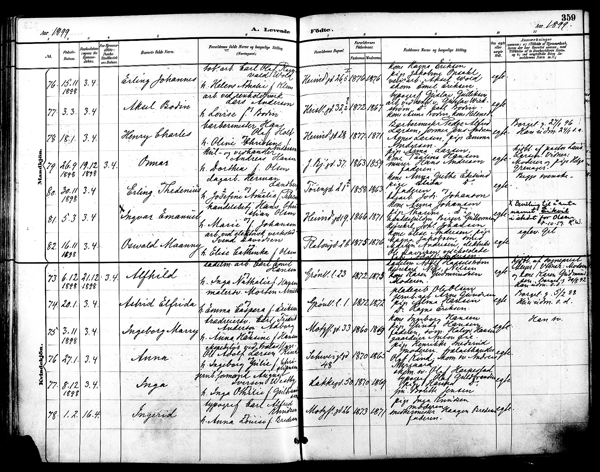 Grønland prestekontor Kirkebøker, SAO/A-10848/F/Fa/L0012: Parish register (official) no. 12, 1893-1900, p. 359
