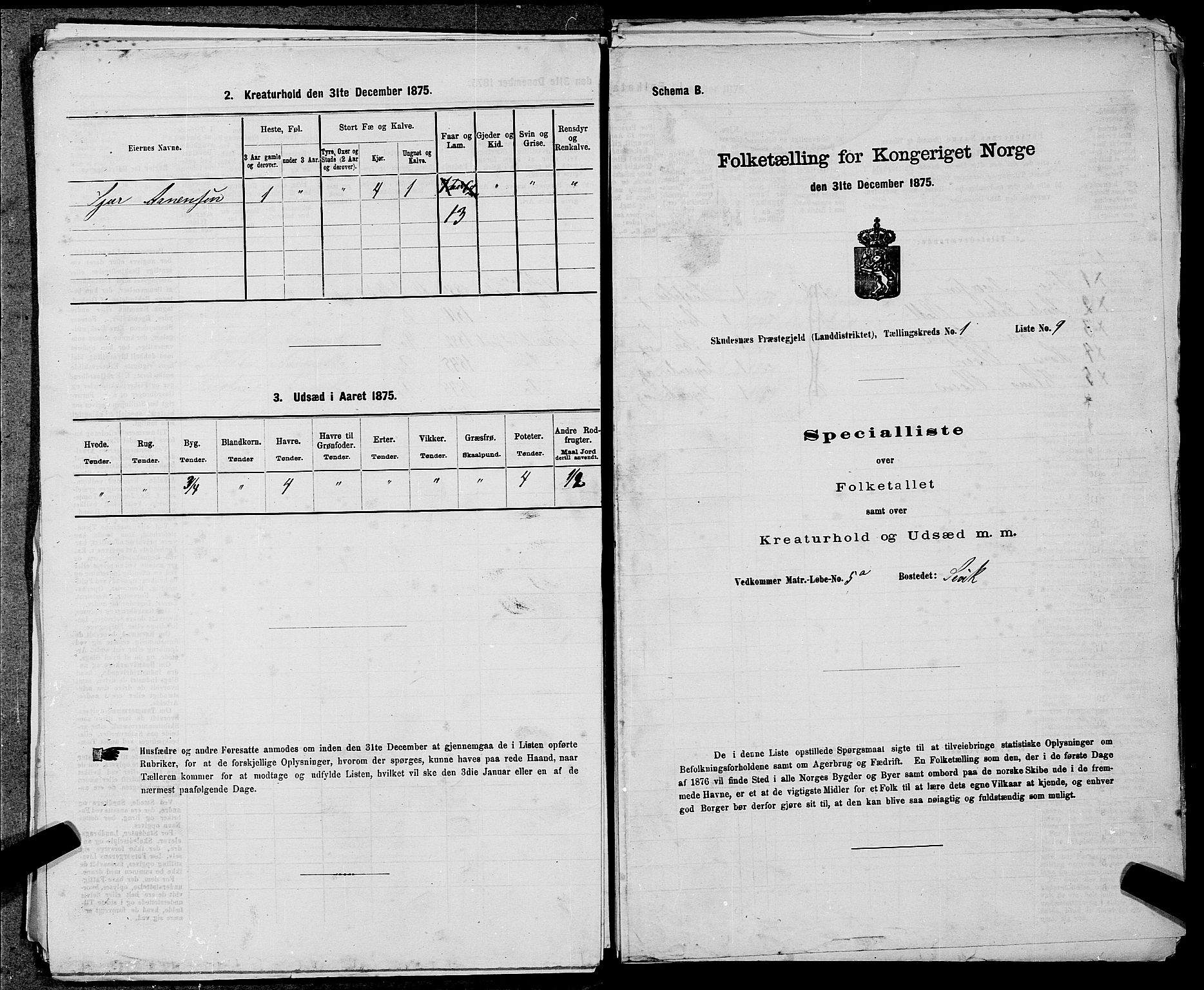 SAST, 1875 census for 1150L Skudenes/Falnes, Åkra og Ferkingstad, 1875, p. 86