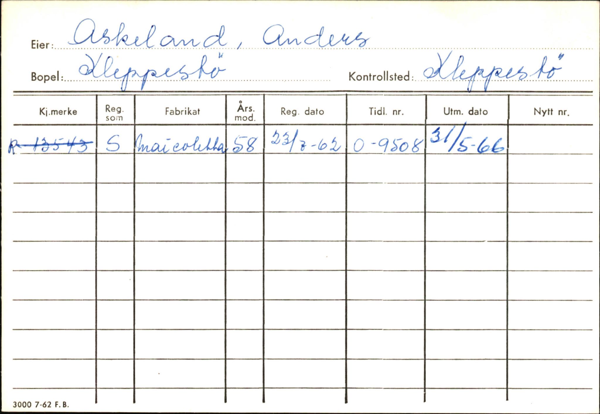 Statens vegvesen, Hordaland vegkontor, AV/SAB-A-5201/2/Ha/L0002: R-eierkort A, 1920-1971, p. 1007