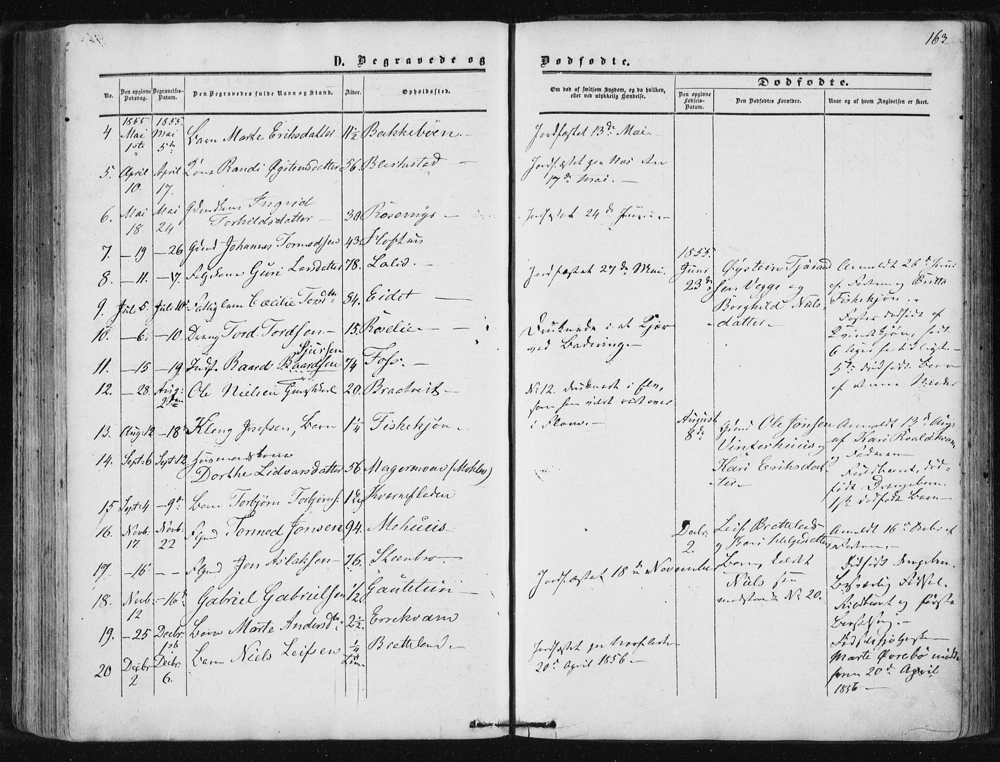 Suldal sokneprestkontor, AV/SAST-A-101845/01/IV/L0009: Parish register (official) no. A 9, 1854-1868, p. 163