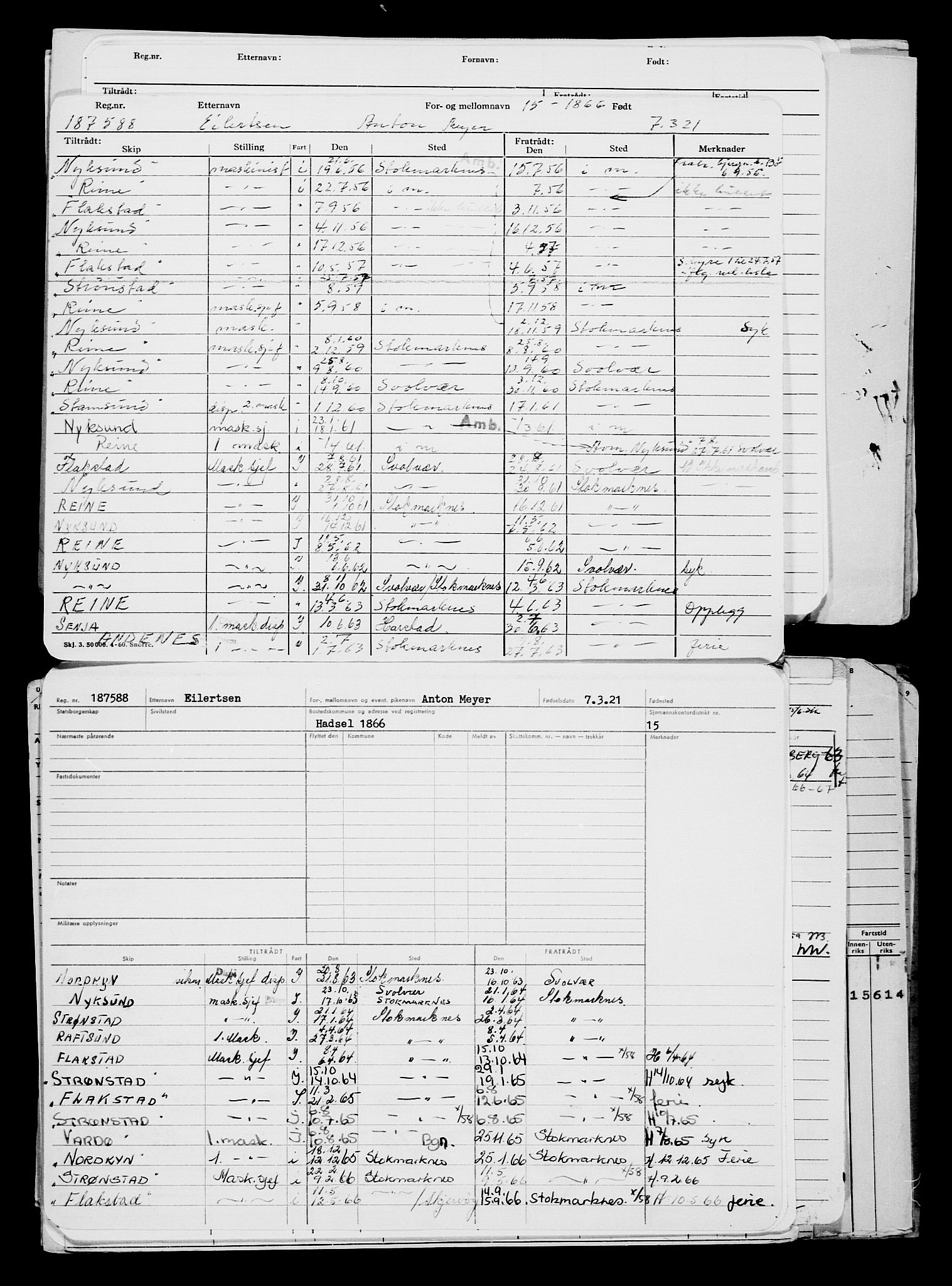 Direktoratet for sjømenn, AV/RA-S-3545/G/Gb/L0191: Hovedkort, 1921, p. 169