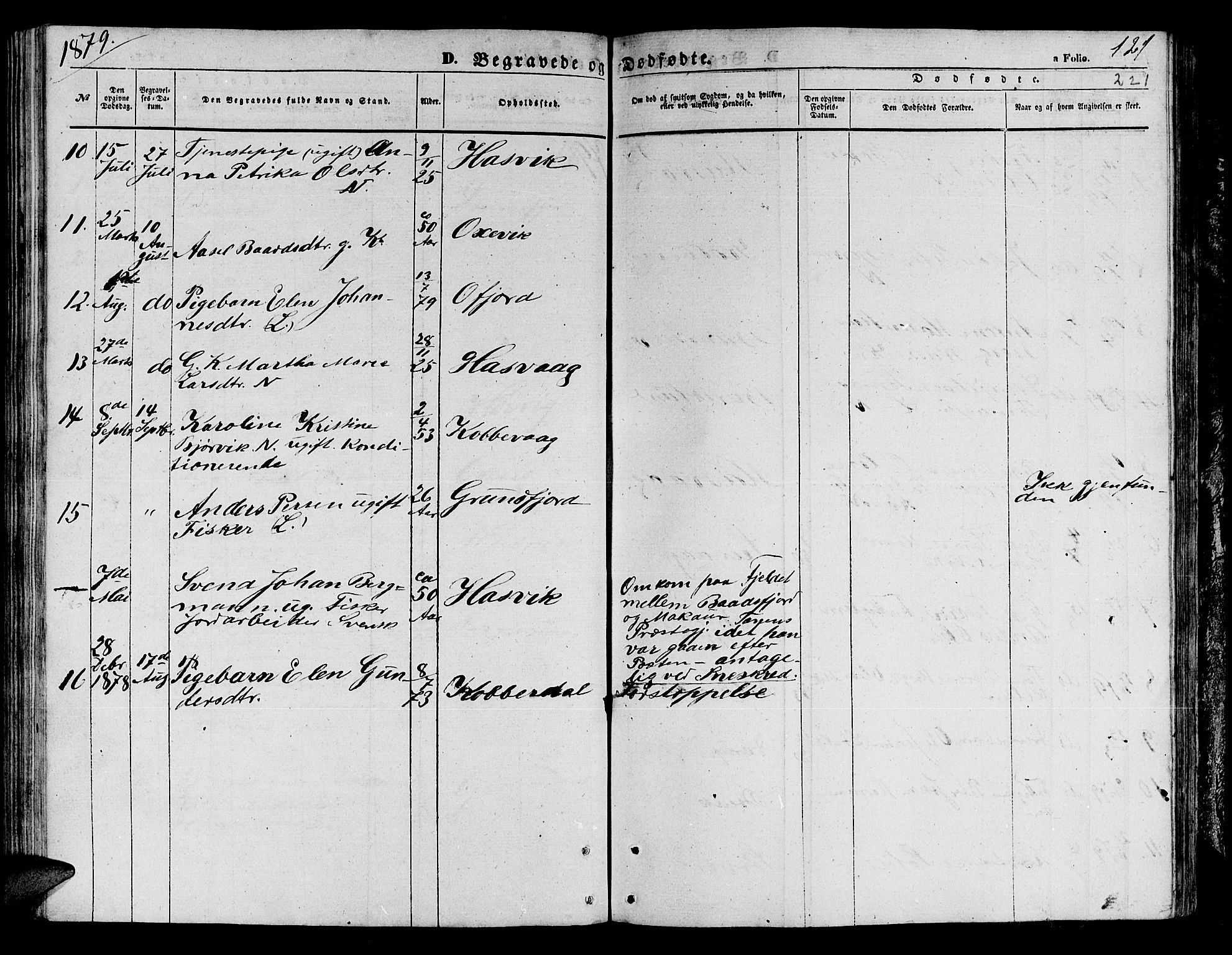 Loppa sokneprestkontor, AV/SATØ-S-1339/H/Hb/L0003klokker: Parish register (copy) no. 3, 1853-1880, p. 221