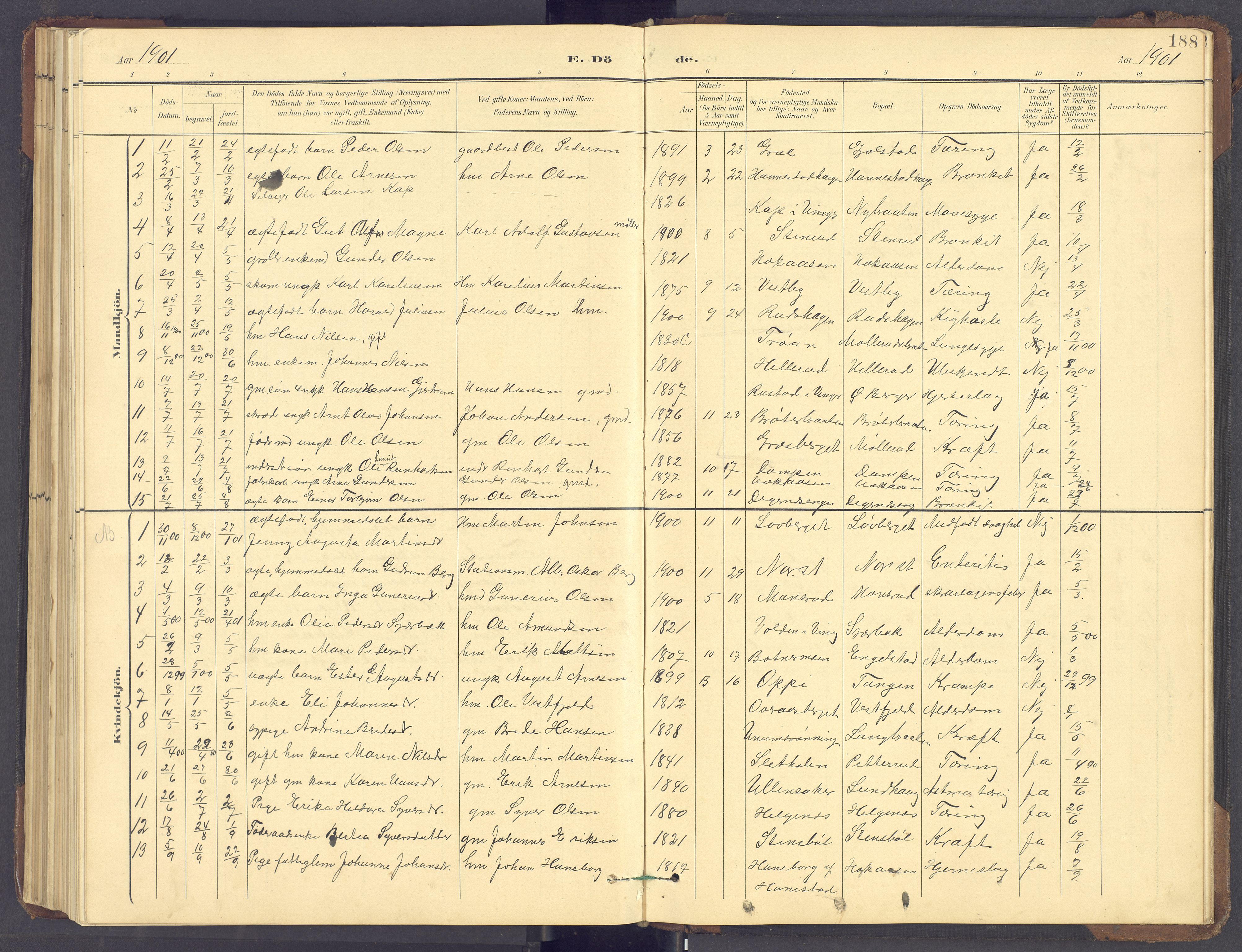 Brandval prestekontor, AV/SAH-PREST-034/H/Ha/Hab/L0002: Parish register (copy) no. 2, 1895-1904, p. 188