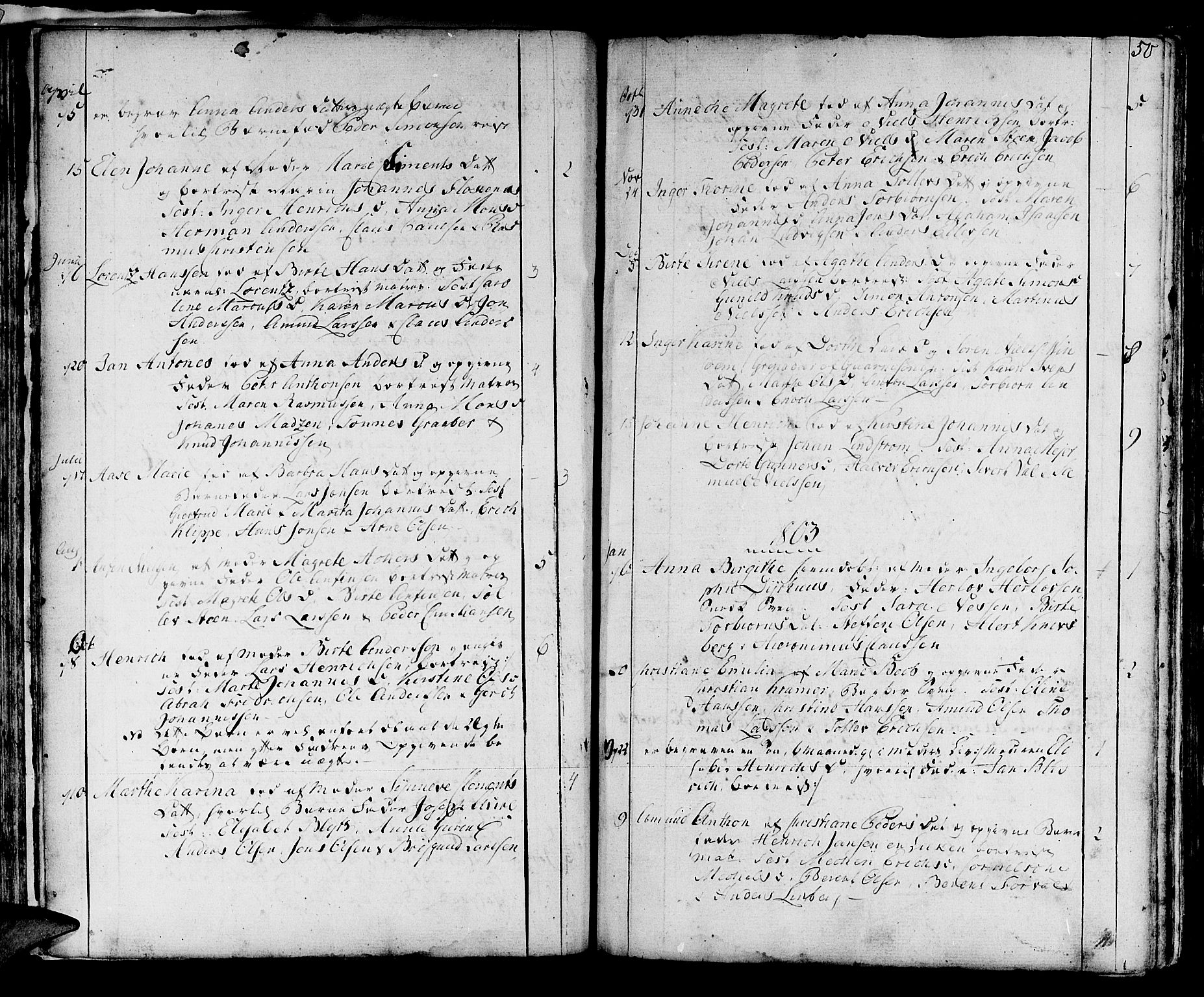 Domkirken sokneprestembete, SAB/A-74801/H/Haa/L0004: Parish register (official) no. A 4, 1763-1820, p. 50