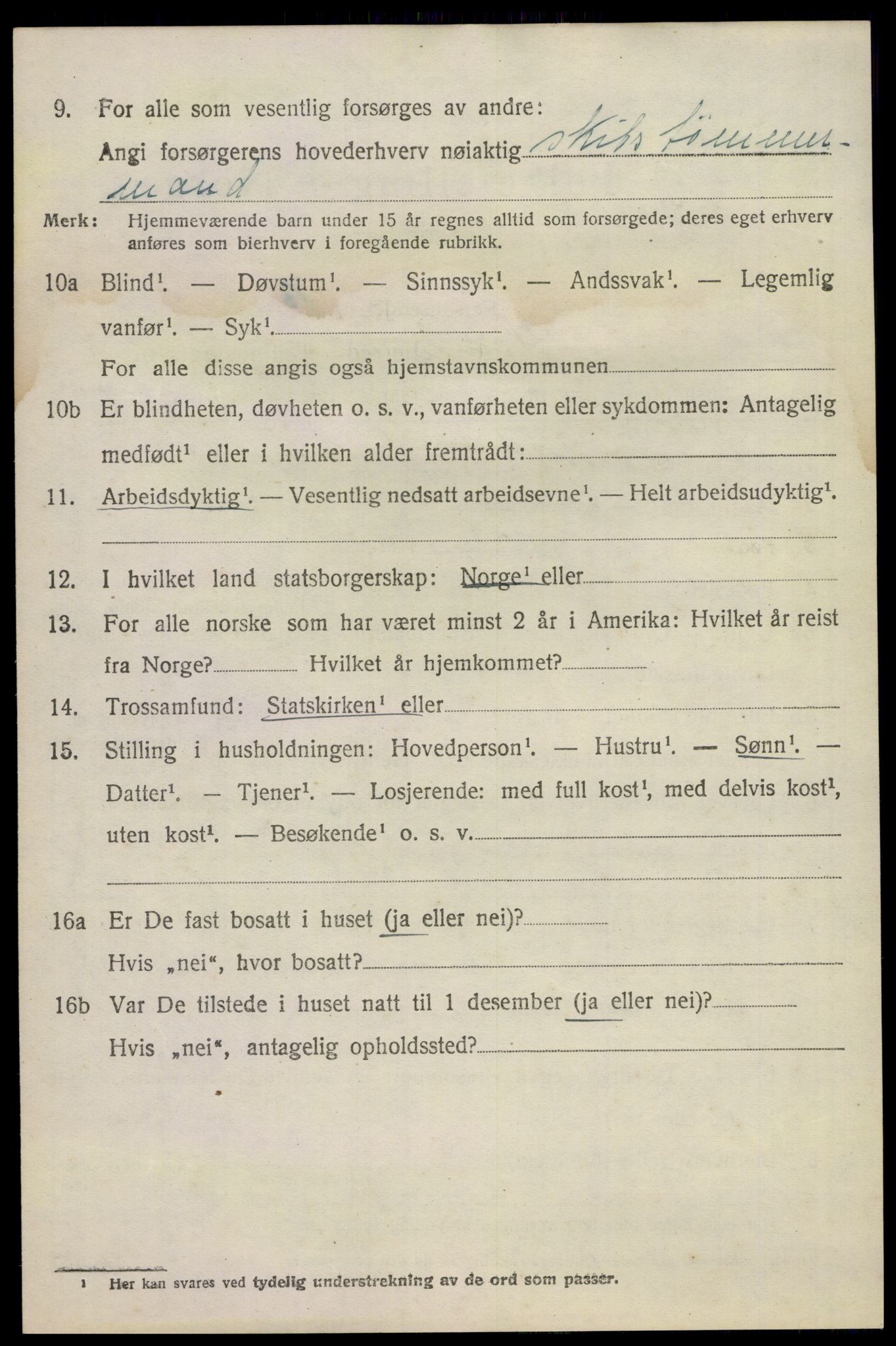 SAKO, 1920 census for Sandeherred, 1920, p. 19833
