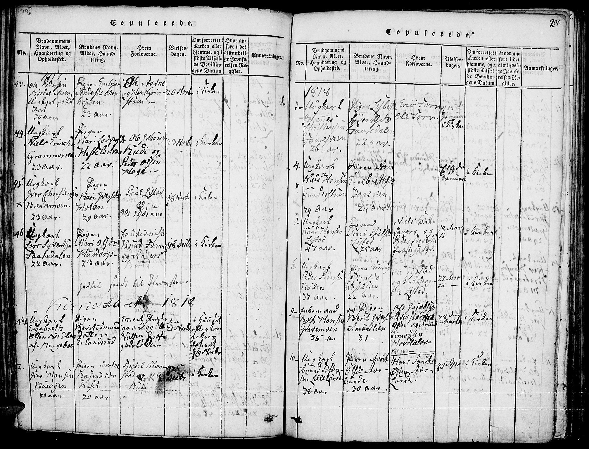 Fron prestekontor, SAH/PREST-078/H/Ha/Haa/L0002: Parish register (official) no. 2, 1816-1827, p. 201