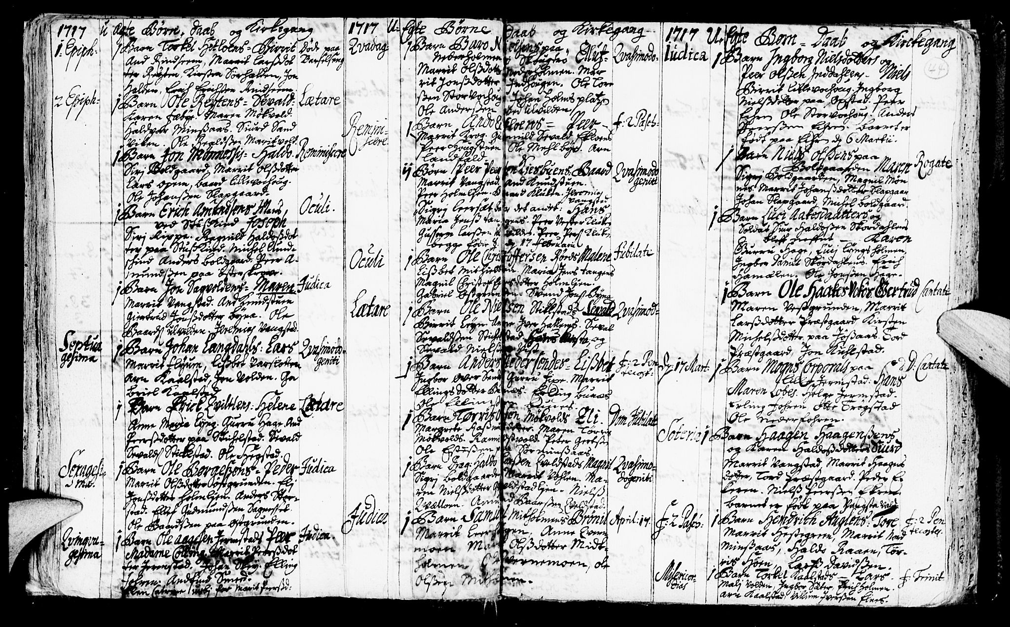 Ministerialprotokoller, klokkerbøker og fødselsregistre - Nord-Trøndelag, SAT/A-1458/723/L0230: Parish register (official) no. 723A01, 1705-1747, p. 44