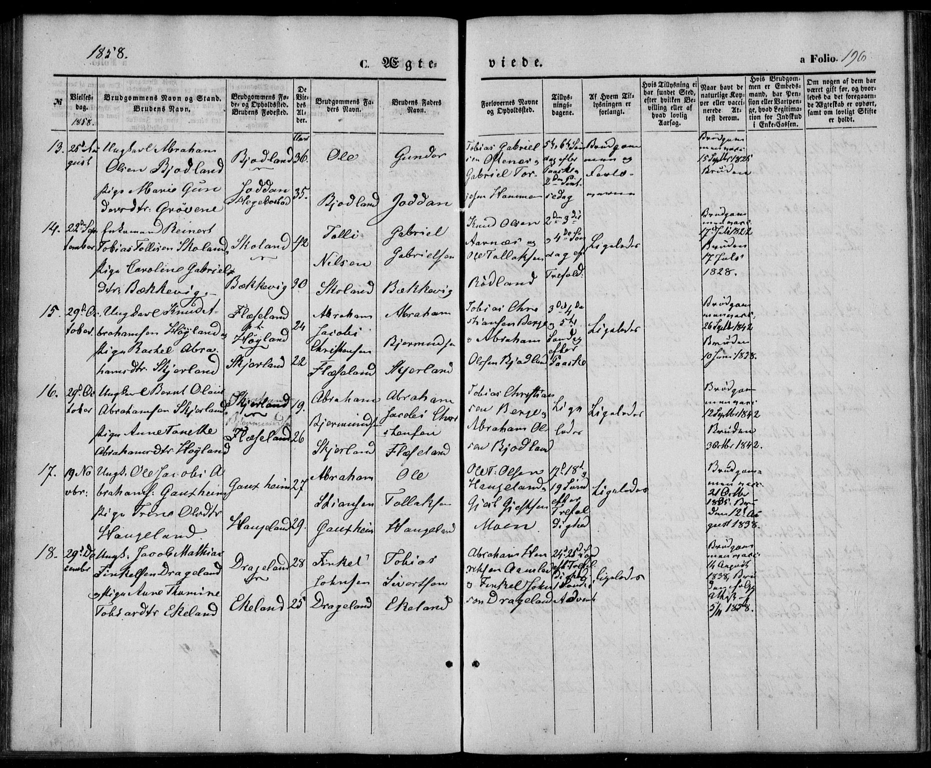 Lyngdal sokneprestkontor, AV/SAK-1111-0029/F/Fa/Fac/L0009: Parish register (official) no. A 9, 1852-1864, p. 196