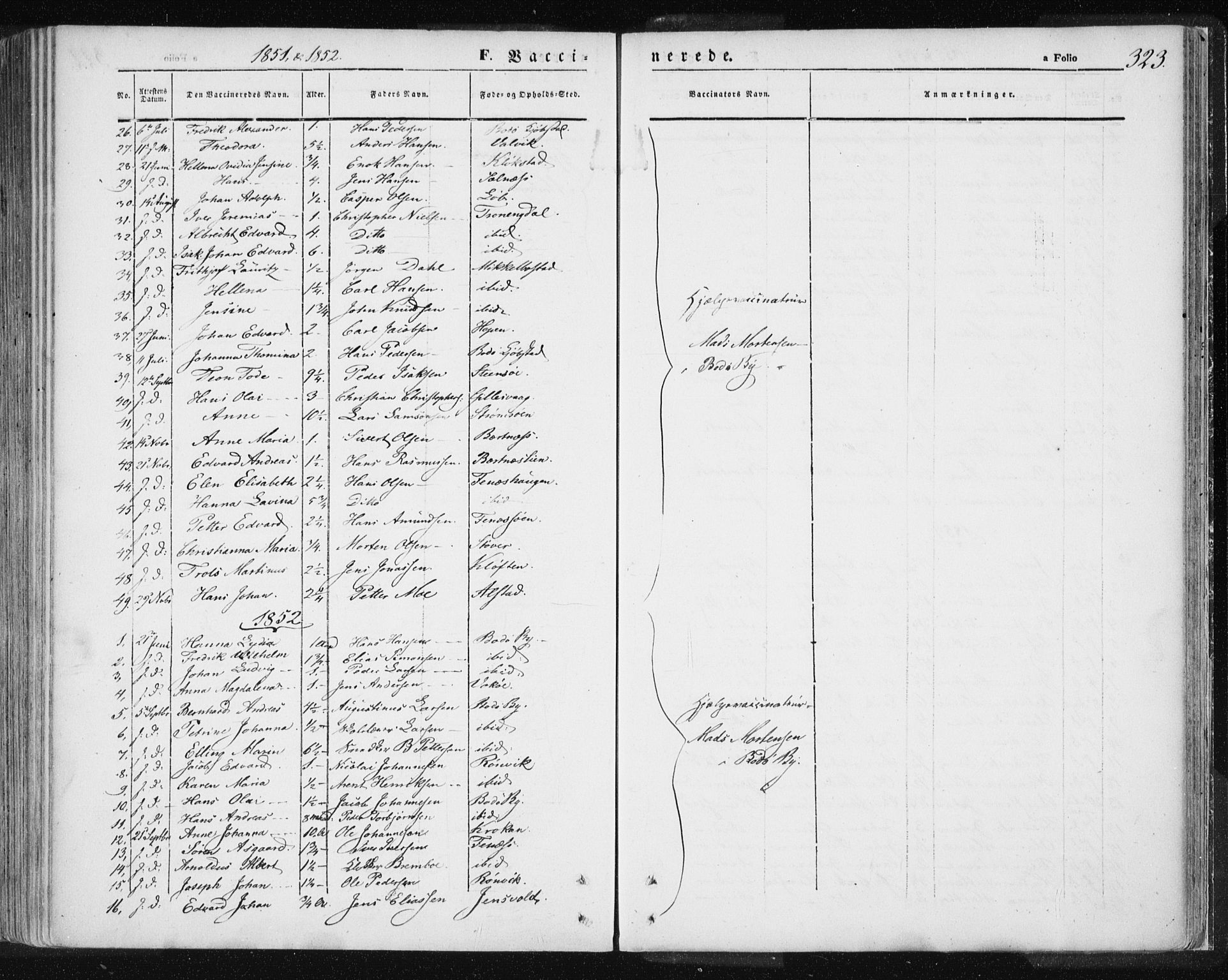 Ministerialprotokoller, klokkerbøker og fødselsregistre - Nordland, SAT/A-1459/801/L0007: Parish register (official) no. 801A07, 1845-1863, p. 323