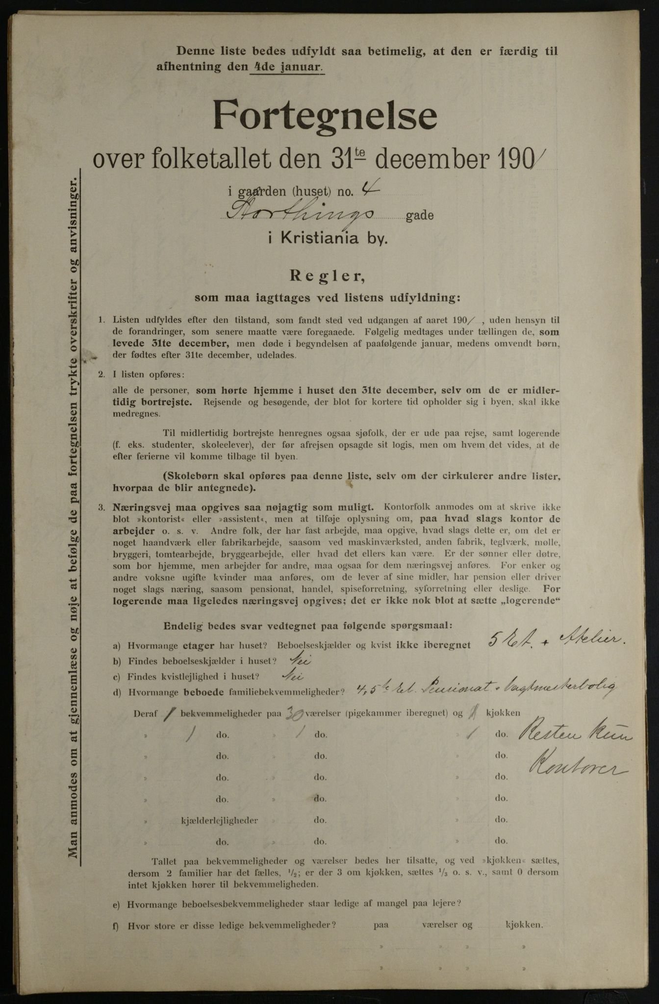 OBA, Municipal Census 1901 for Kristiania, 1901, p. 15917