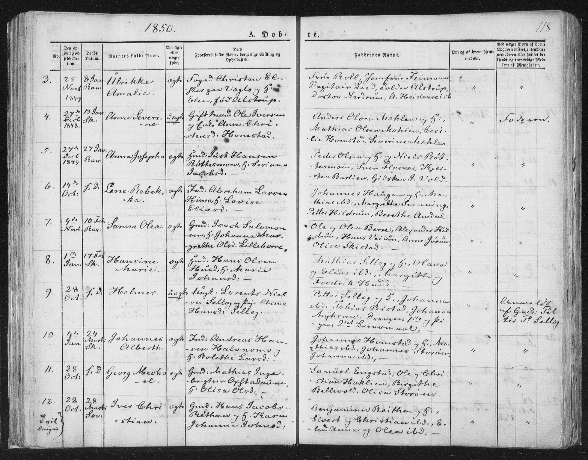 Ministerialprotokoller, klokkerbøker og fødselsregistre - Nord-Trøndelag, SAT/A-1458/764/L0551: Parish register (official) no. 764A07a, 1824-1864, p. 118