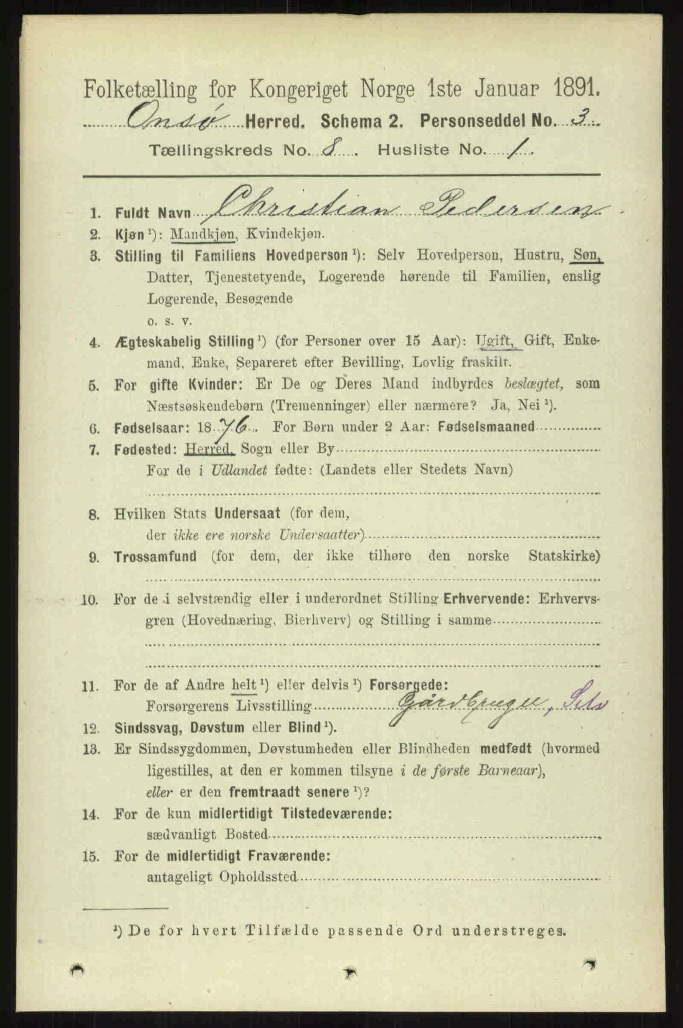 RA, 1891 census for 0134 Onsøy, 1891, p. 7509