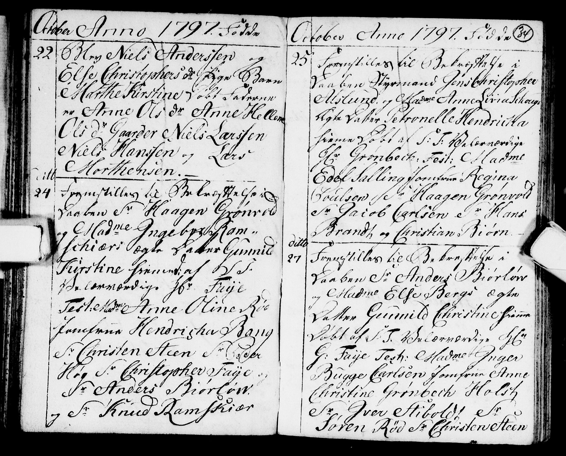 Strømsø kirkebøker, AV/SAKO-A-246/F/Fb/L0003: Parish register (official) no. II 3, 1793-1799, p. 34