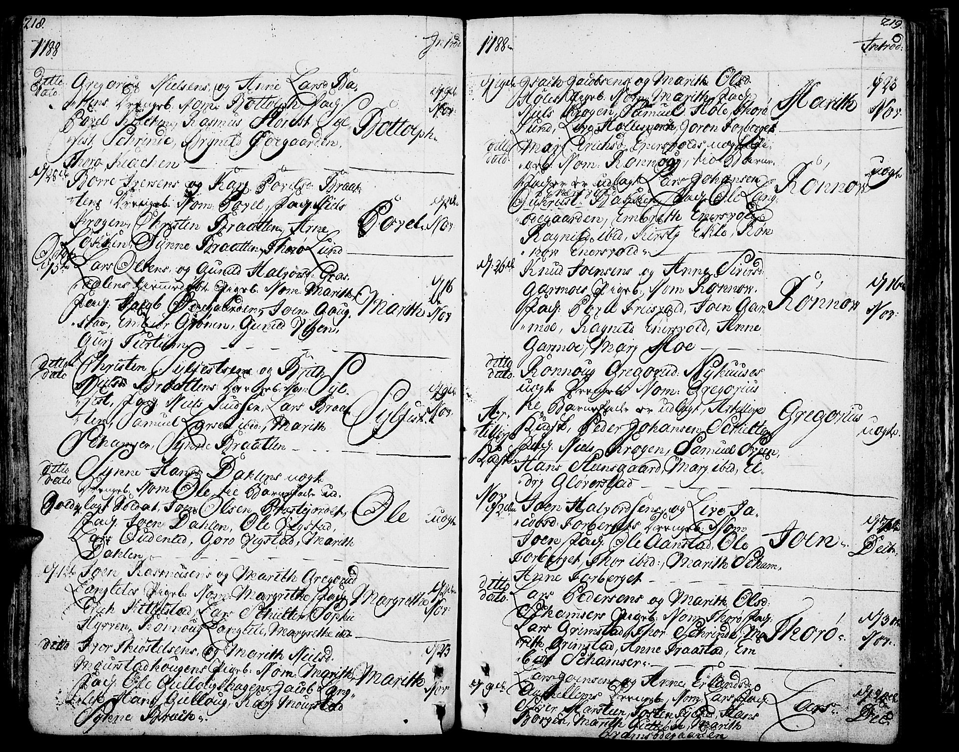 Lom prestekontor, AV/SAH-PREST-070/K/L0002: Parish register (official) no. 2, 1749-1801, p. 218-219