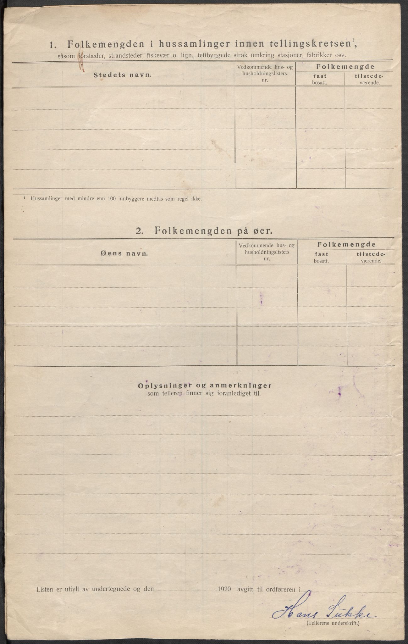 SAKO, 1920 census for Sandeherred, 1920, p. 7