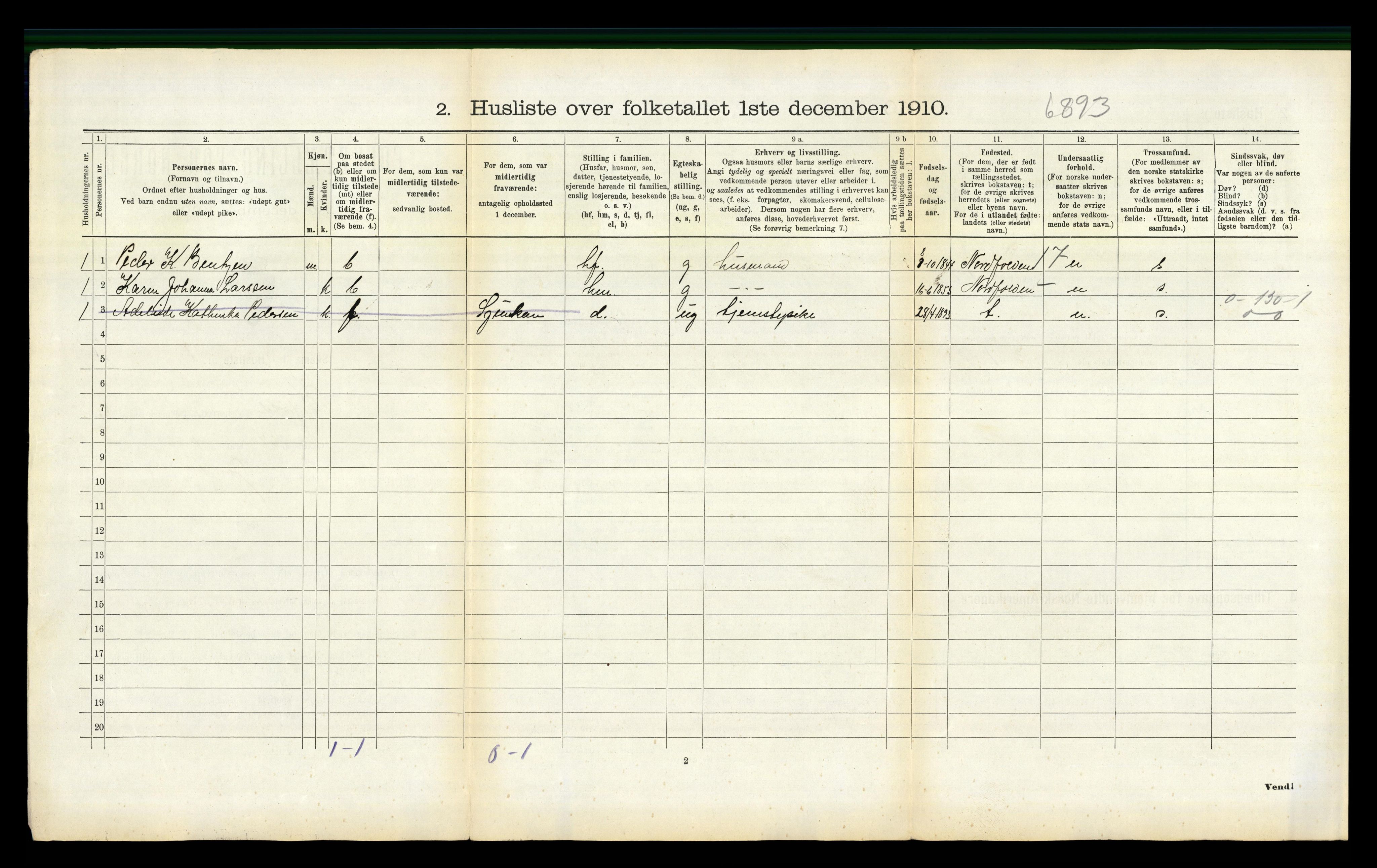 RA, 1910 census for Sørfold, 1910, p. 757