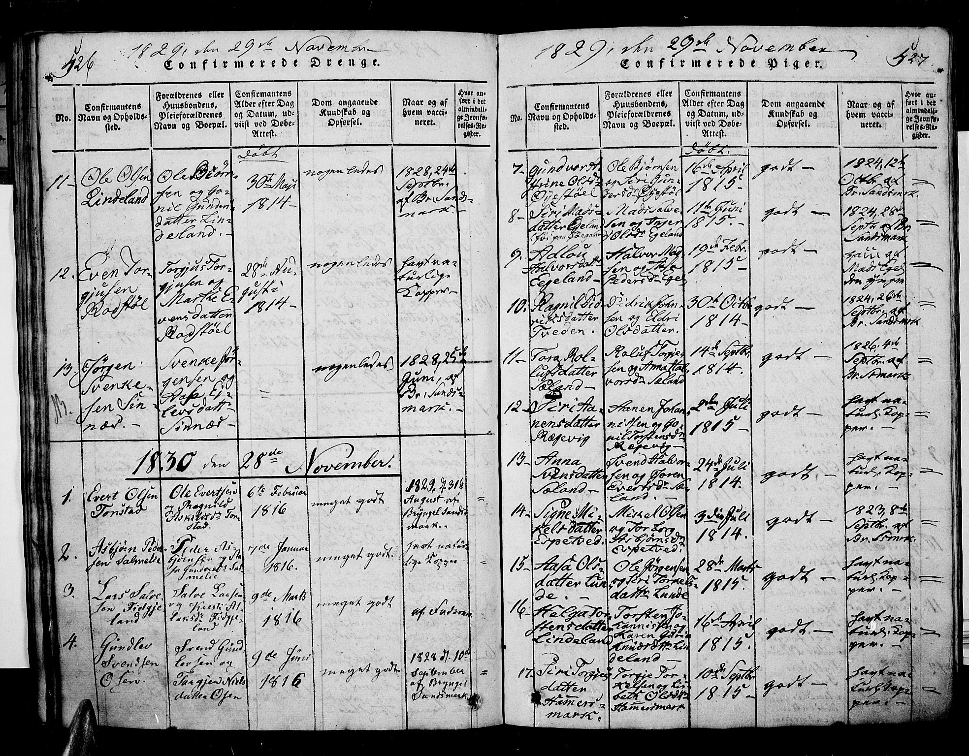 Sirdal sokneprestkontor, AV/SAK-1111-0036/F/Fa/Fab/L0001: Parish register (official) no. A 1, 1815-1834, p. 526-527