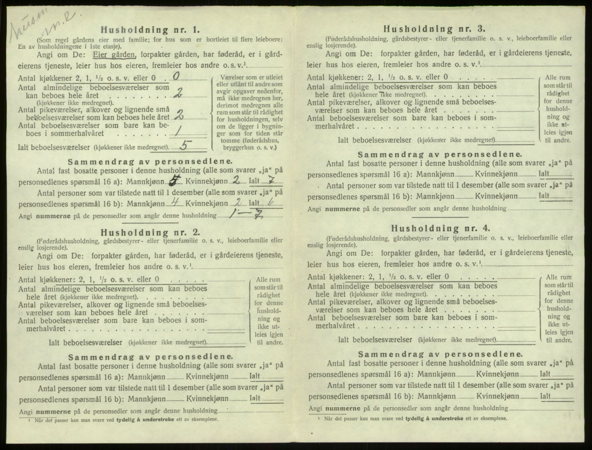 SAB, 1920 census for Aurland, 1920, p. 408