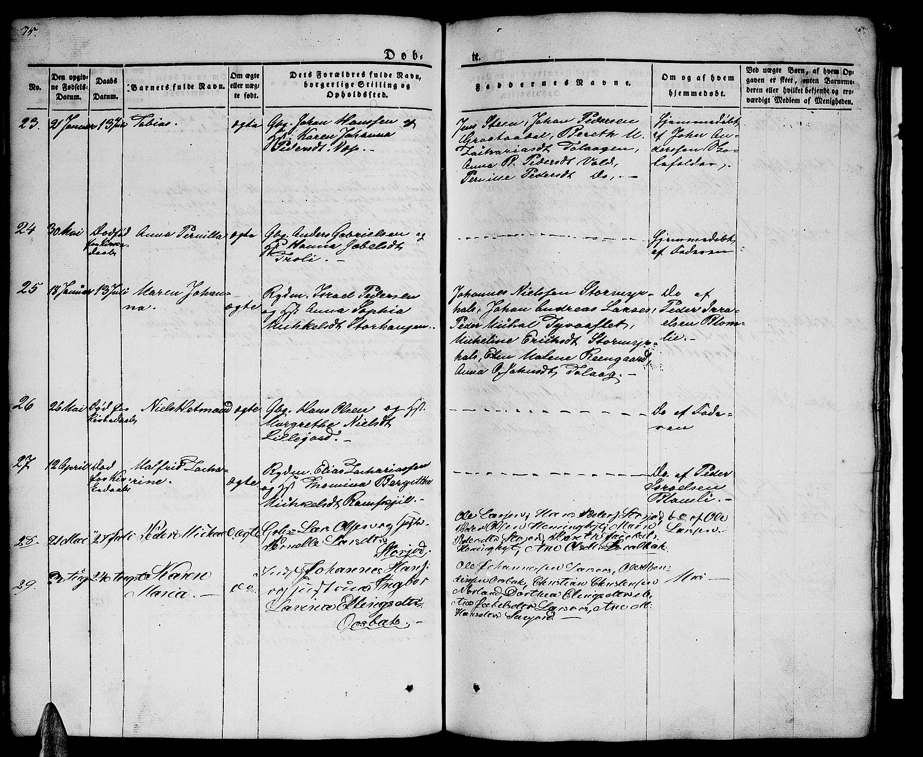 Ministerialprotokoller, klokkerbøker og fødselsregistre - Nordland, AV/SAT-A-1459/846/L0652: Parish register (copy) no. 846C02, 1841-1871, p. 75