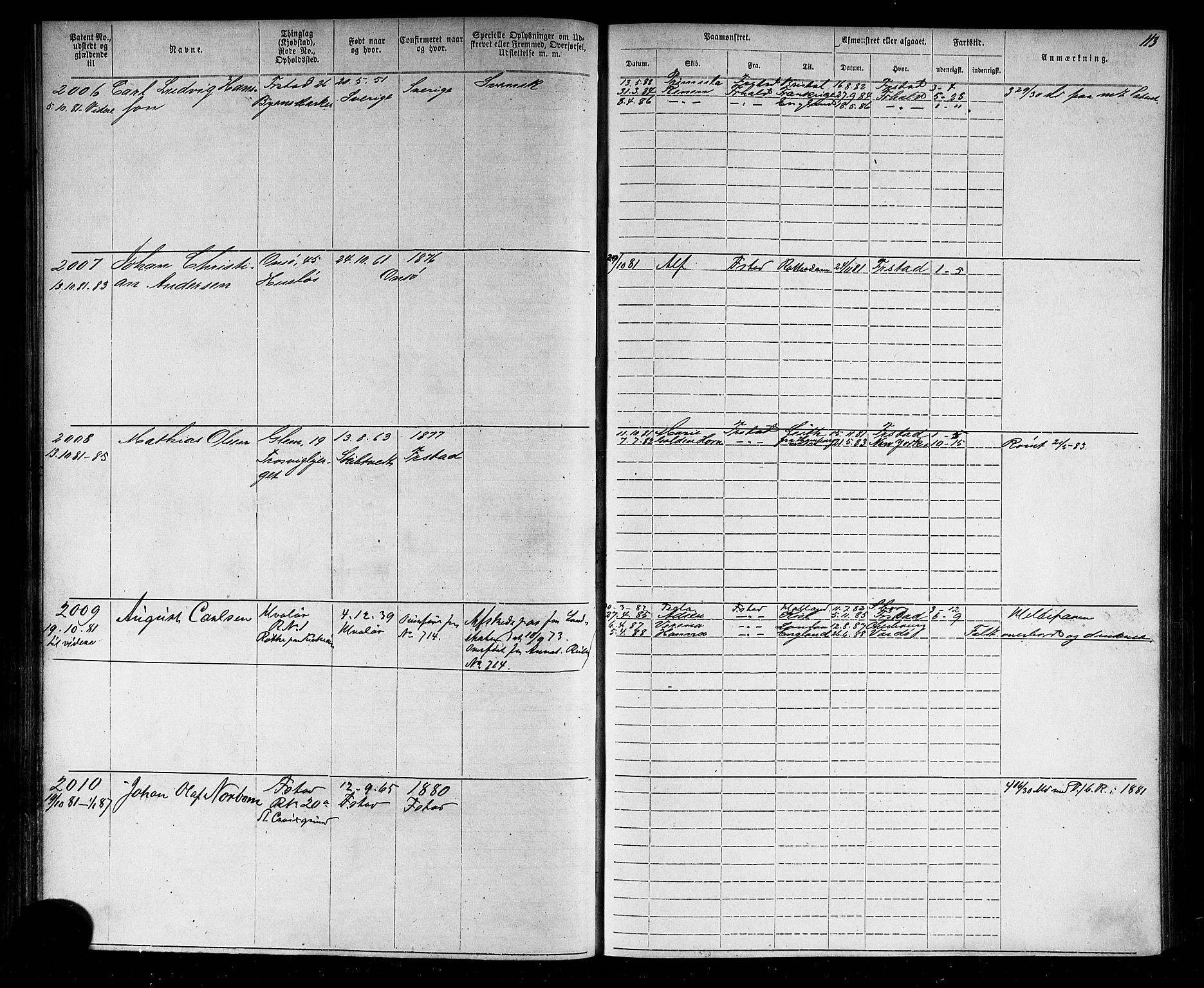 Fredrikstad mønstringskontor, AV/SAO-A-10569b/F/Fc/Fca/L0004: Annotasjonsrulle, 1885-1893, p. 116