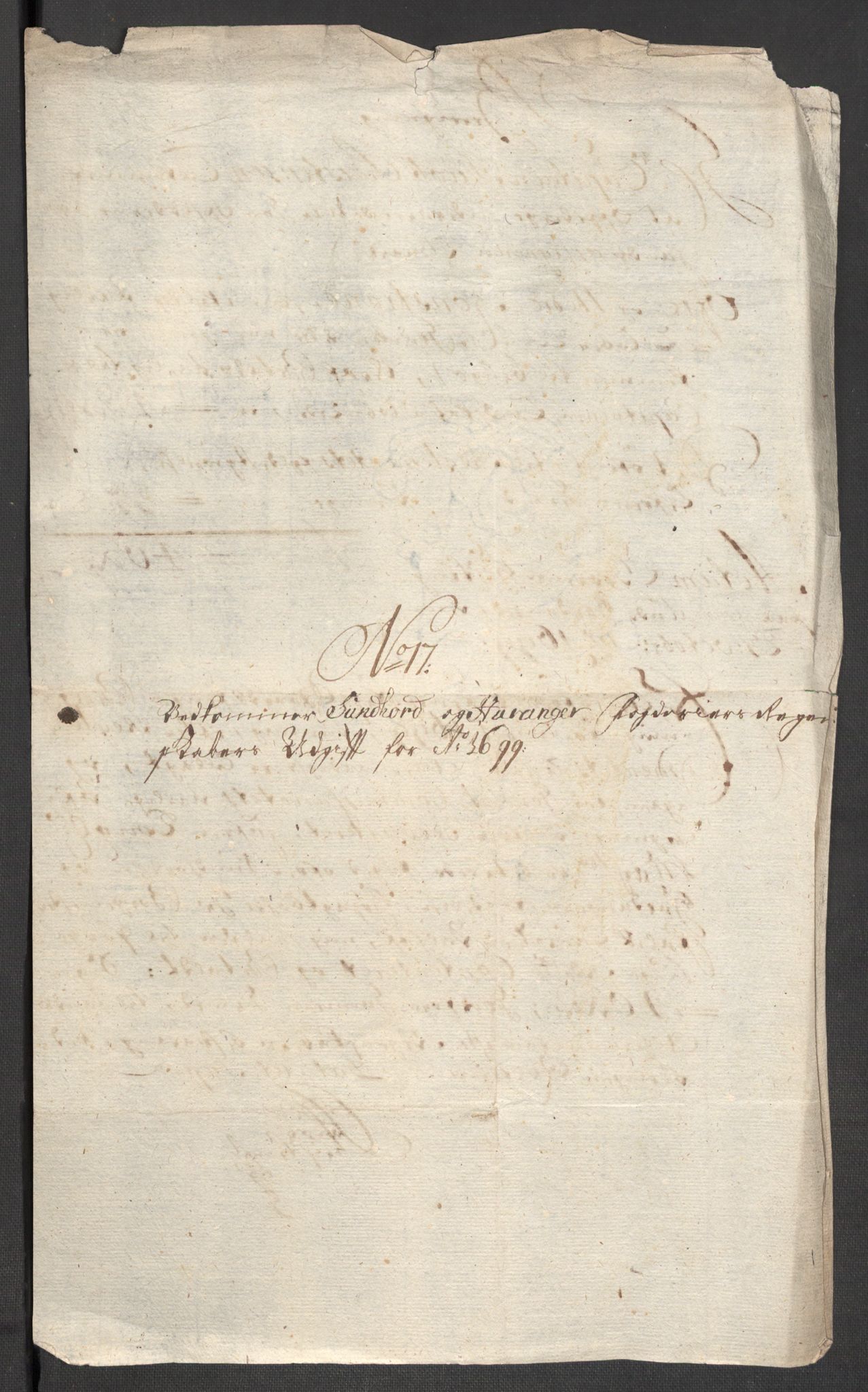 Rentekammeret inntil 1814, Reviderte regnskaper, Fogderegnskap, AV/RA-EA-4092/R48/L2978: Fogderegnskap Sunnhordland og Hardanger, 1699, p. 415