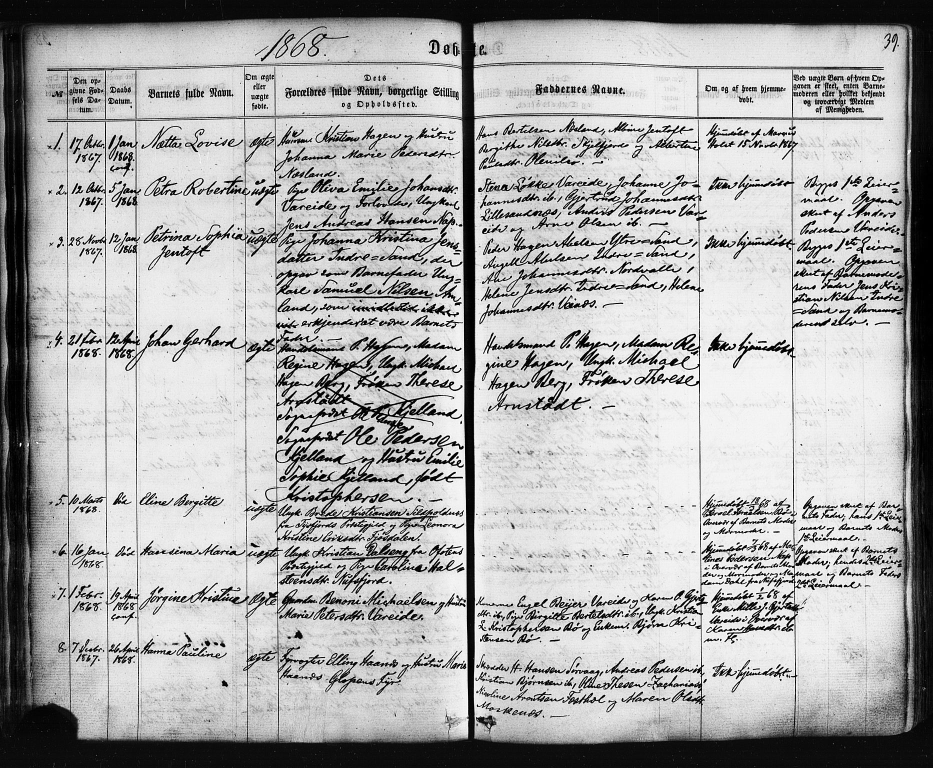 Ministerialprotokoller, klokkerbøker og fødselsregistre - Nordland, AV/SAT-A-1459/885/L1203: Parish register (official) no. 885A04, 1859-1877, p. 39