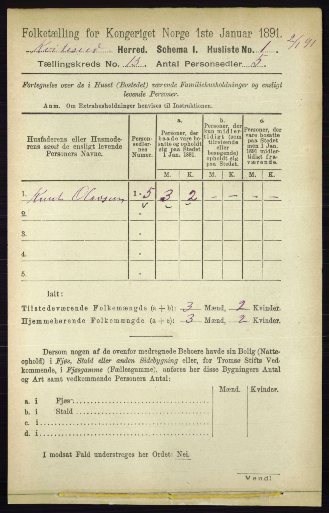 RA, 1891 census for 0829 Kviteseid, 1891, p. 3502