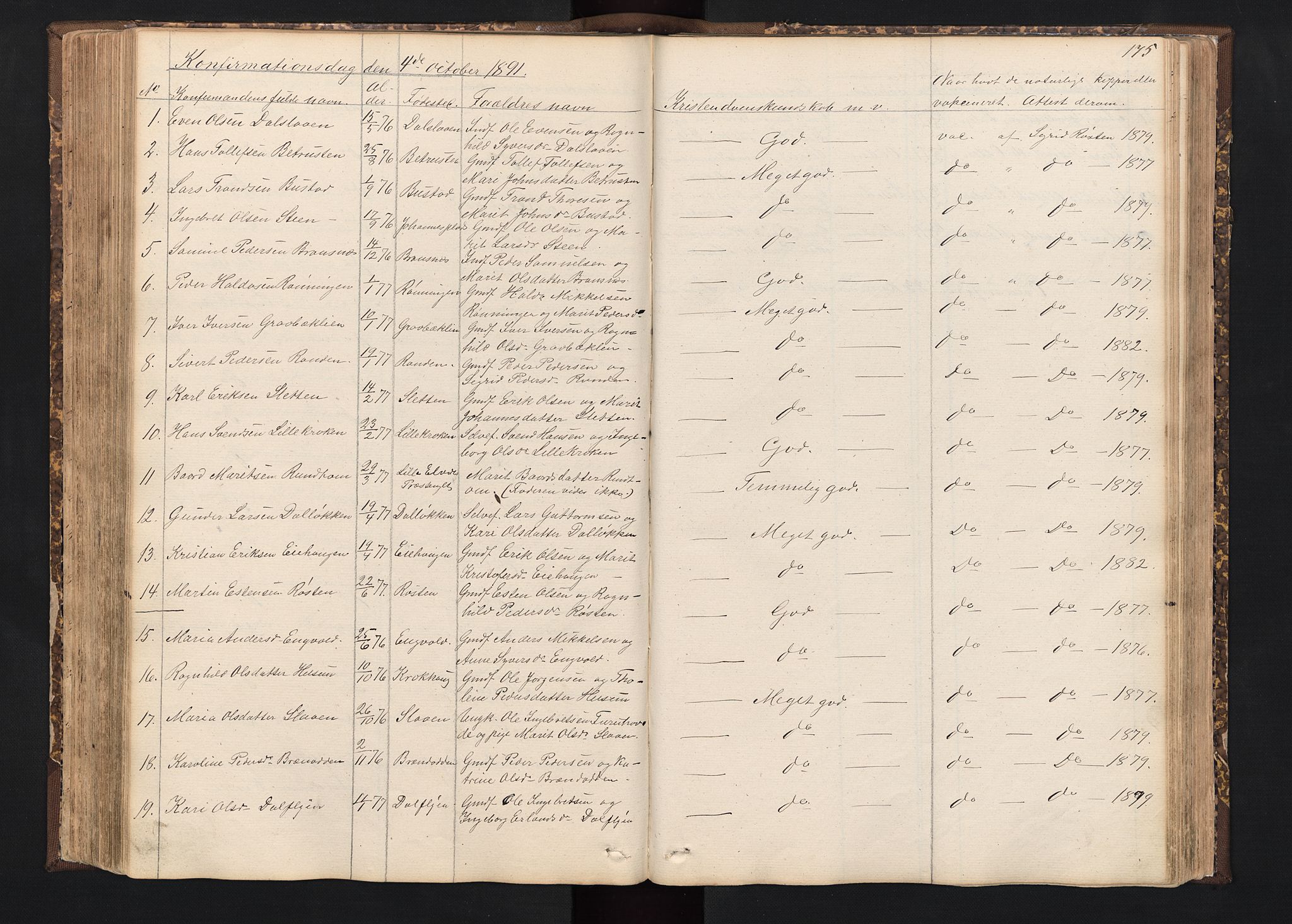 Alvdal prestekontor, SAH/PREST-060/H/Ha/Hab/L0001: Parish register (copy) no. 1, 1857-1893, p. 175