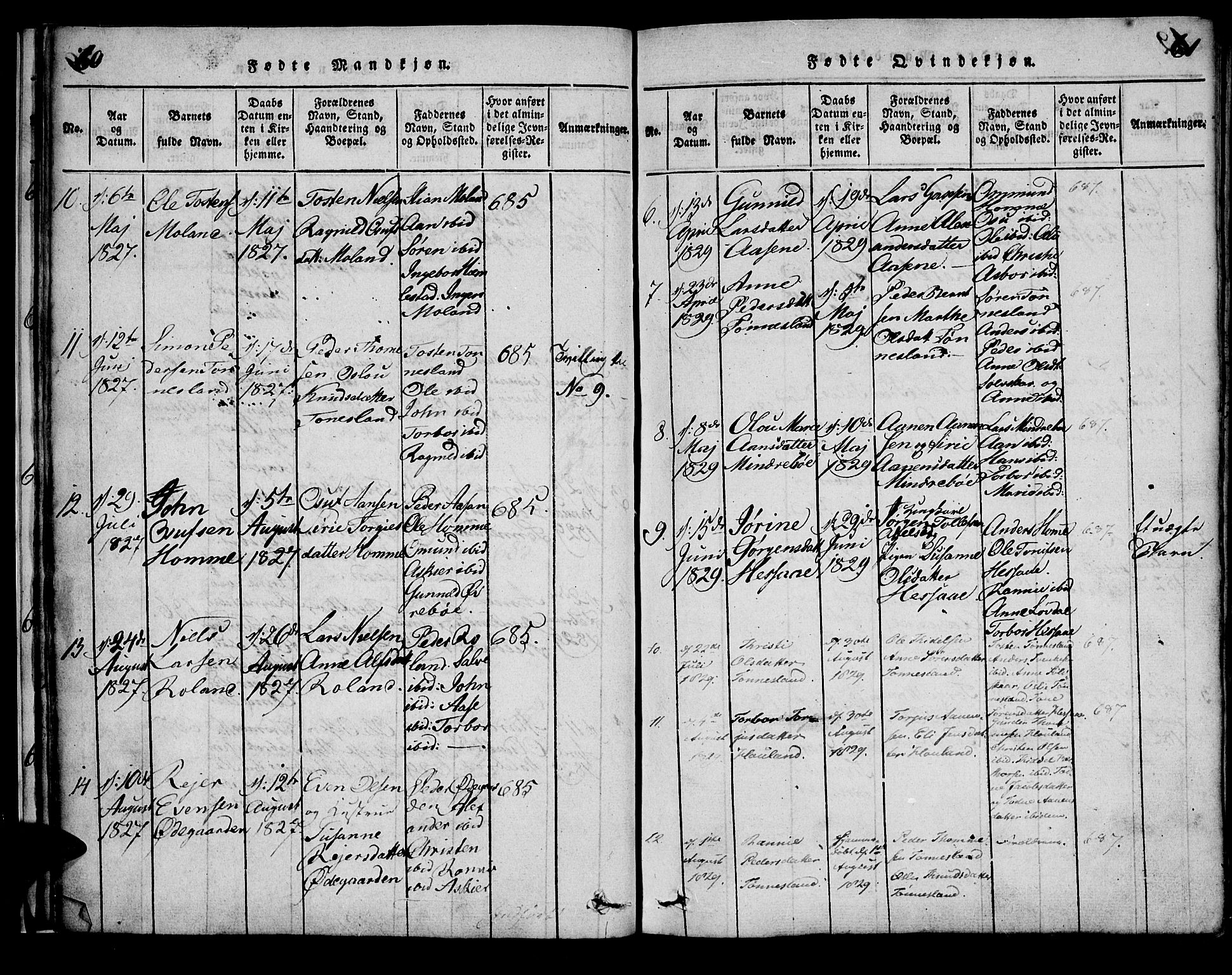 Bjelland sokneprestkontor, AV/SAK-1111-0005/F/Fa/Faa/L0002: Parish register (official) no. A 2, 1816-1866, p. 60-61