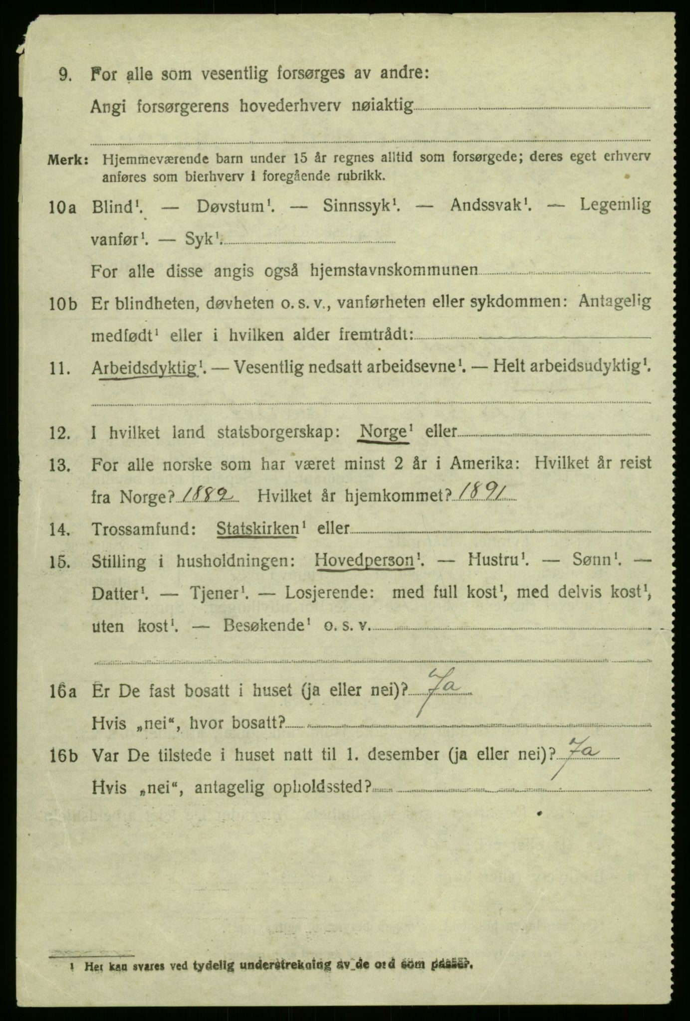 SAB, 1920 census for Aurland, 1920, p. 4289