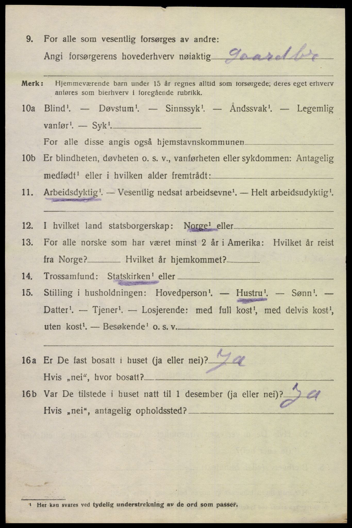 SAK, 1920 census for Spangereid, 1920, p. 3666