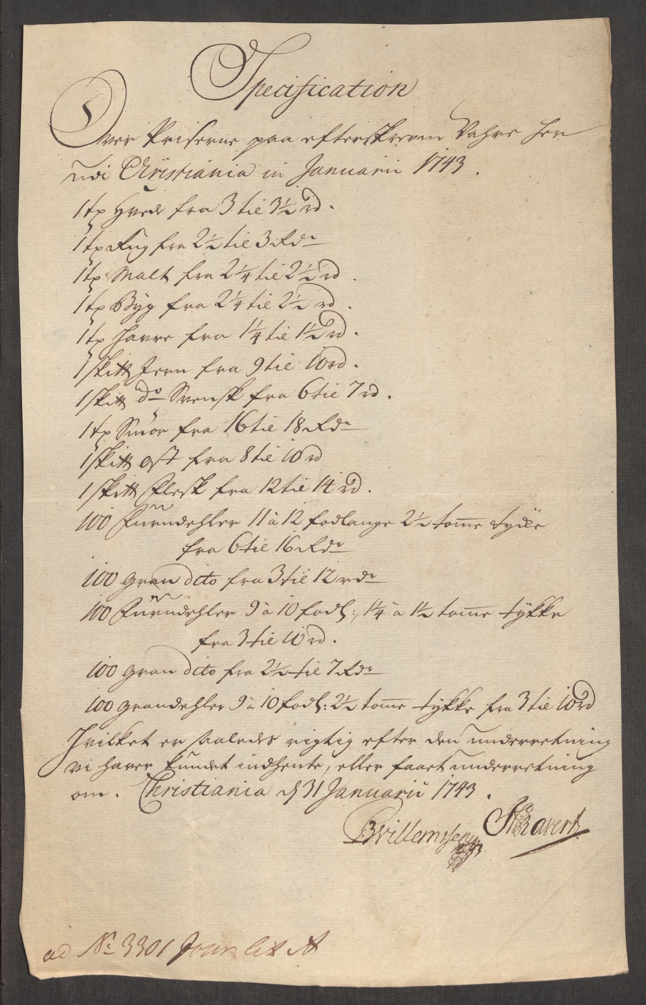 Rentekammeret inntil 1814, Realistisk ordnet avdeling, RA/EA-4070/Oe/L0002: [Ø1]: Priskuranter, 1740-1744, p. 642