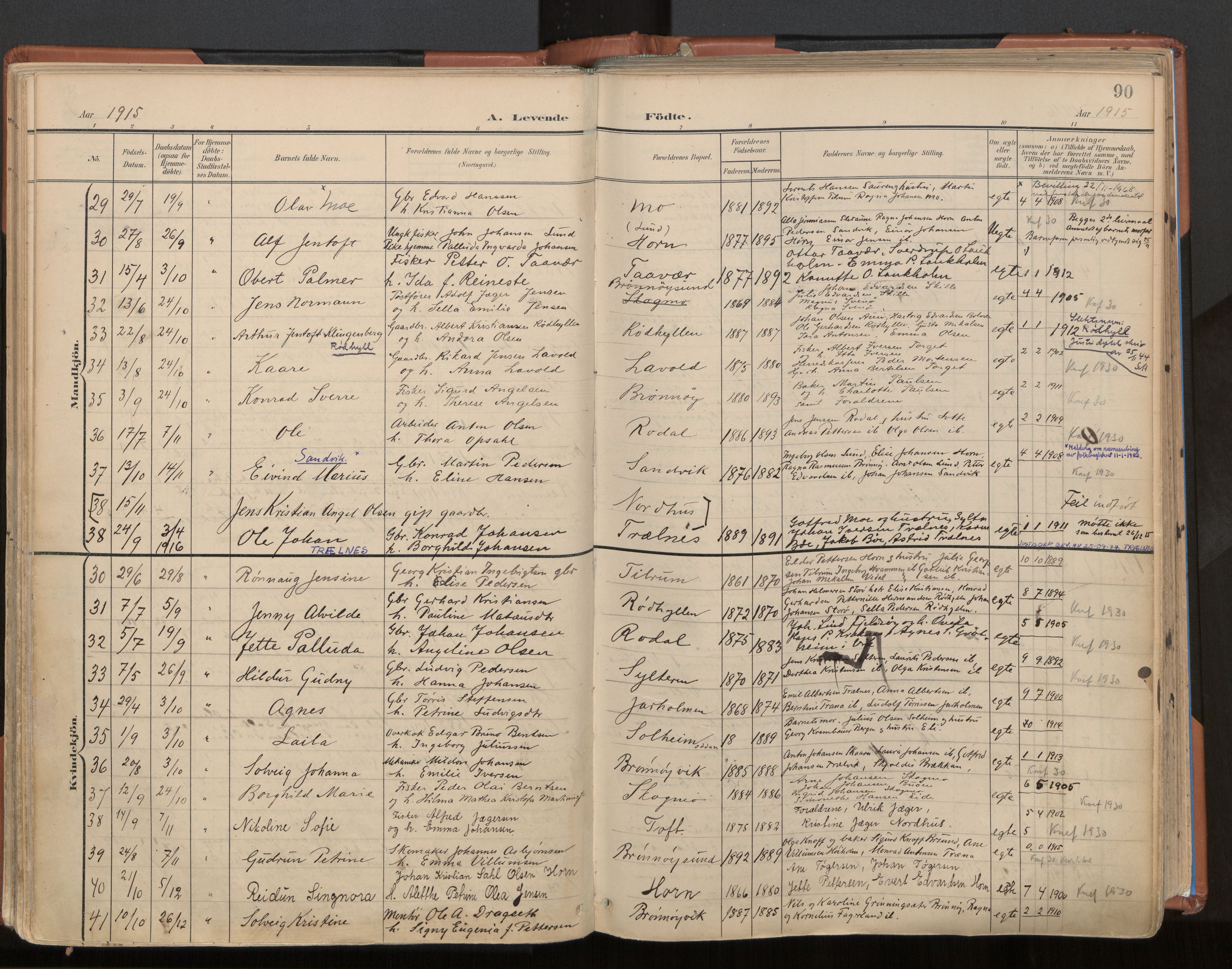 Ministerialprotokoller, klokkerbøker og fødselsregistre - Nordland, AV/SAT-A-1459/813/L0201: Parish register (official) no. 813A11, 1901-1918, p. 90