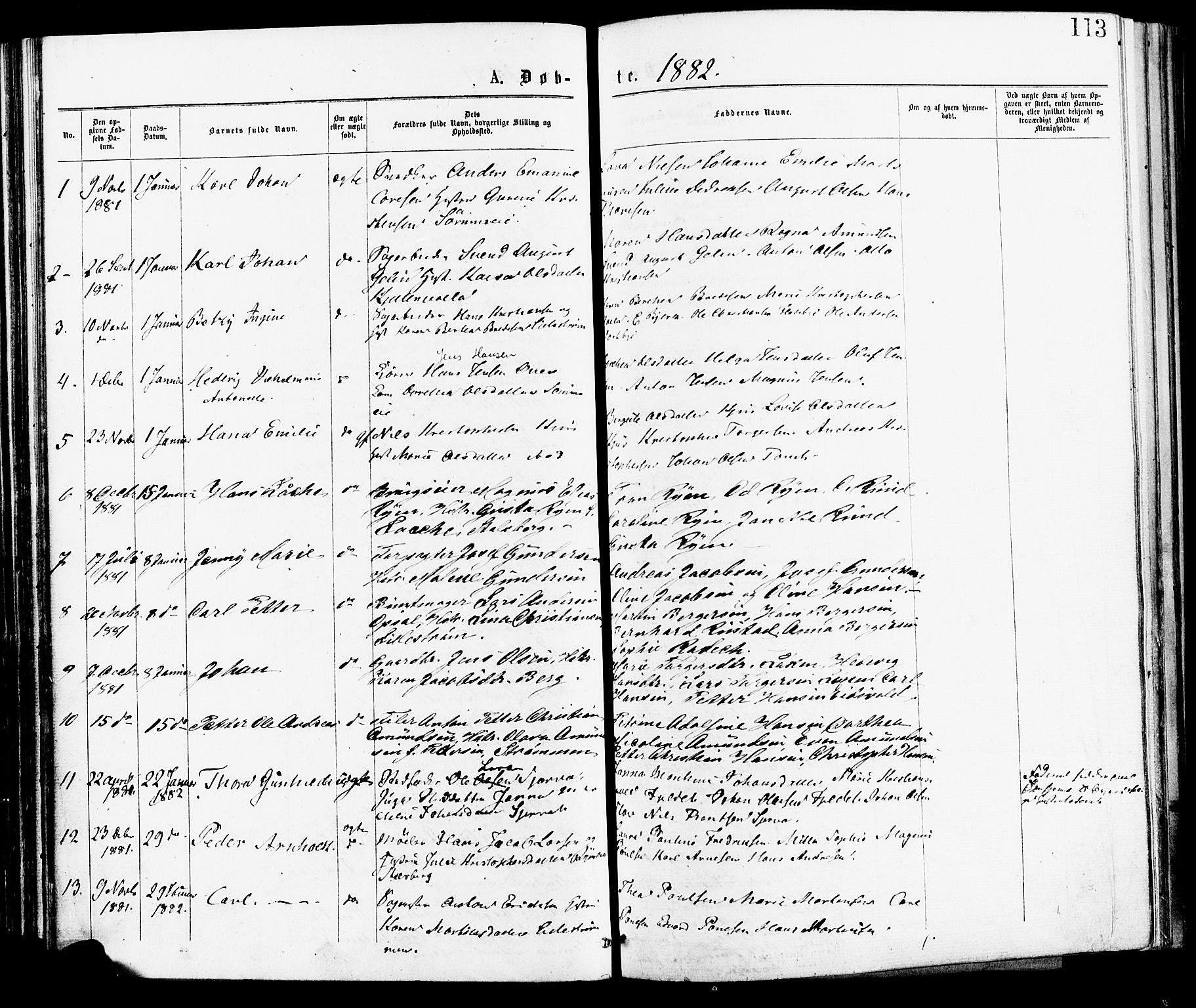 Skedsmo prestekontor Kirkebøker, SAO/A-10033a/F/Fa/L0012: Parish register (official) no. I 12, 1876-1883, p. 113