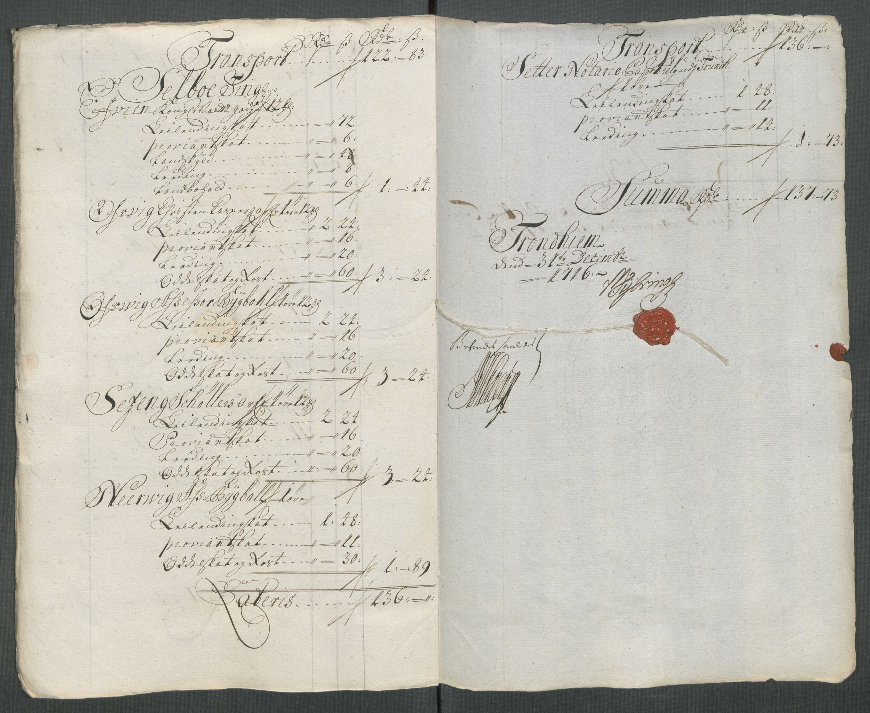 Rentekammeret inntil 1814, Reviderte regnskaper, Fogderegnskap, AV/RA-EA-4092/R61/L4115: Fogderegnskap Strinda og Selbu, 1715-1716, p. 461