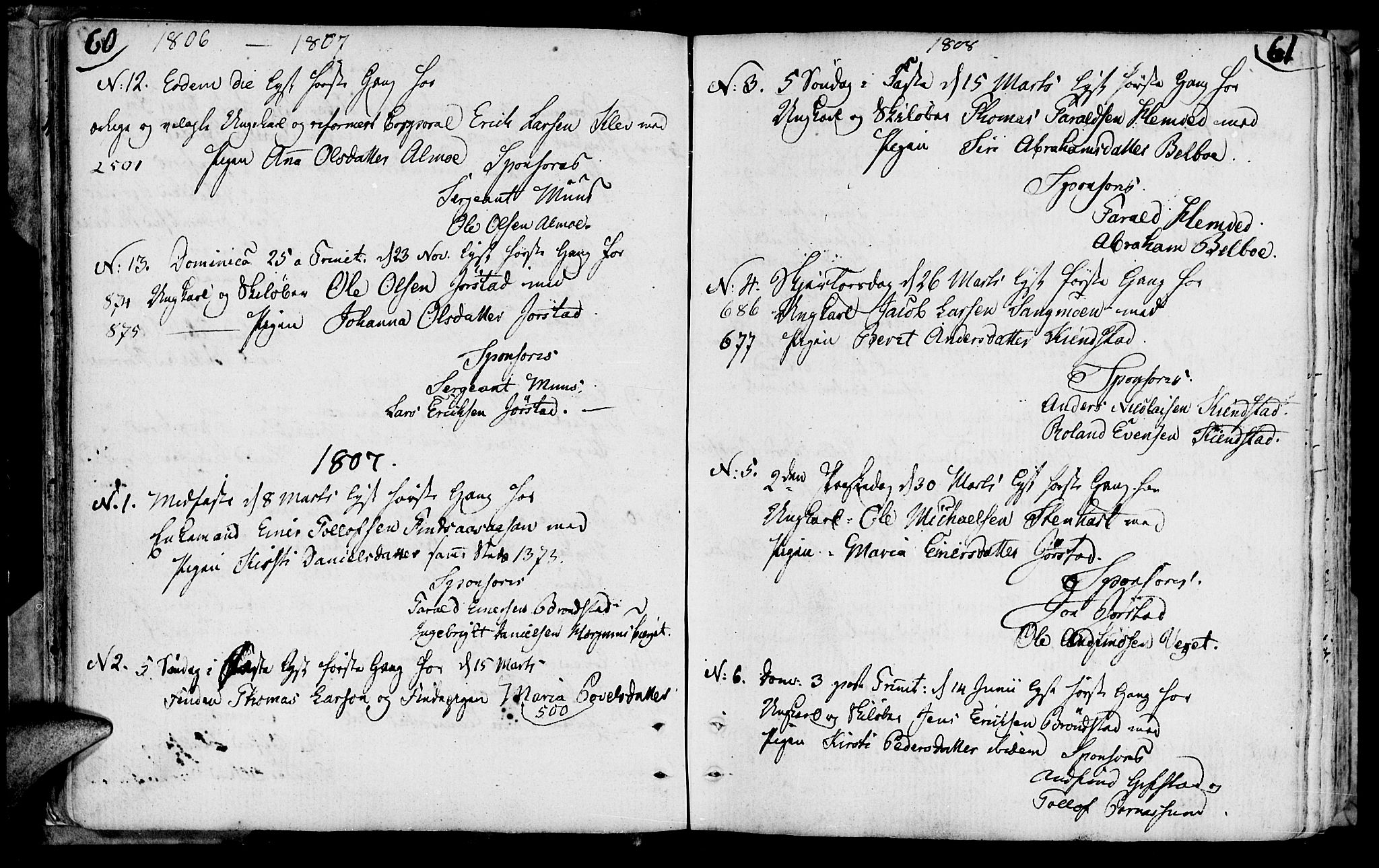 Ministerialprotokoller, klokkerbøker og fødselsregistre - Nord-Trøndelag, SAT/A-1458/749/L0468: Parish register (official) no. 749A02, 1787-1817, p. 60-61