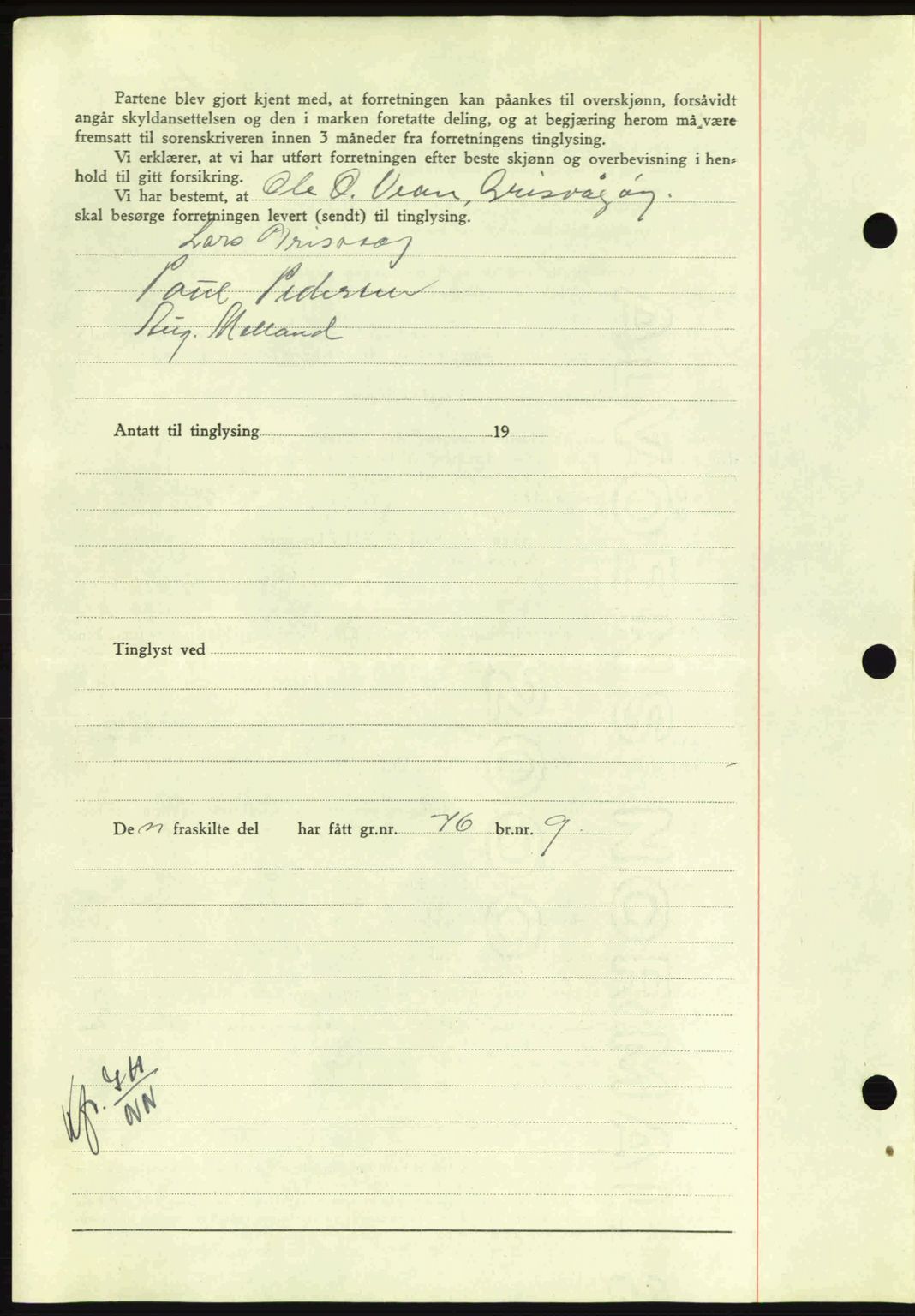 Nordmøre sorenskriveri, AV/SAT-A-4132/1/2/2Ca: Mortgage book no. A93, 1942-1942, Diary no: : 2421/1942