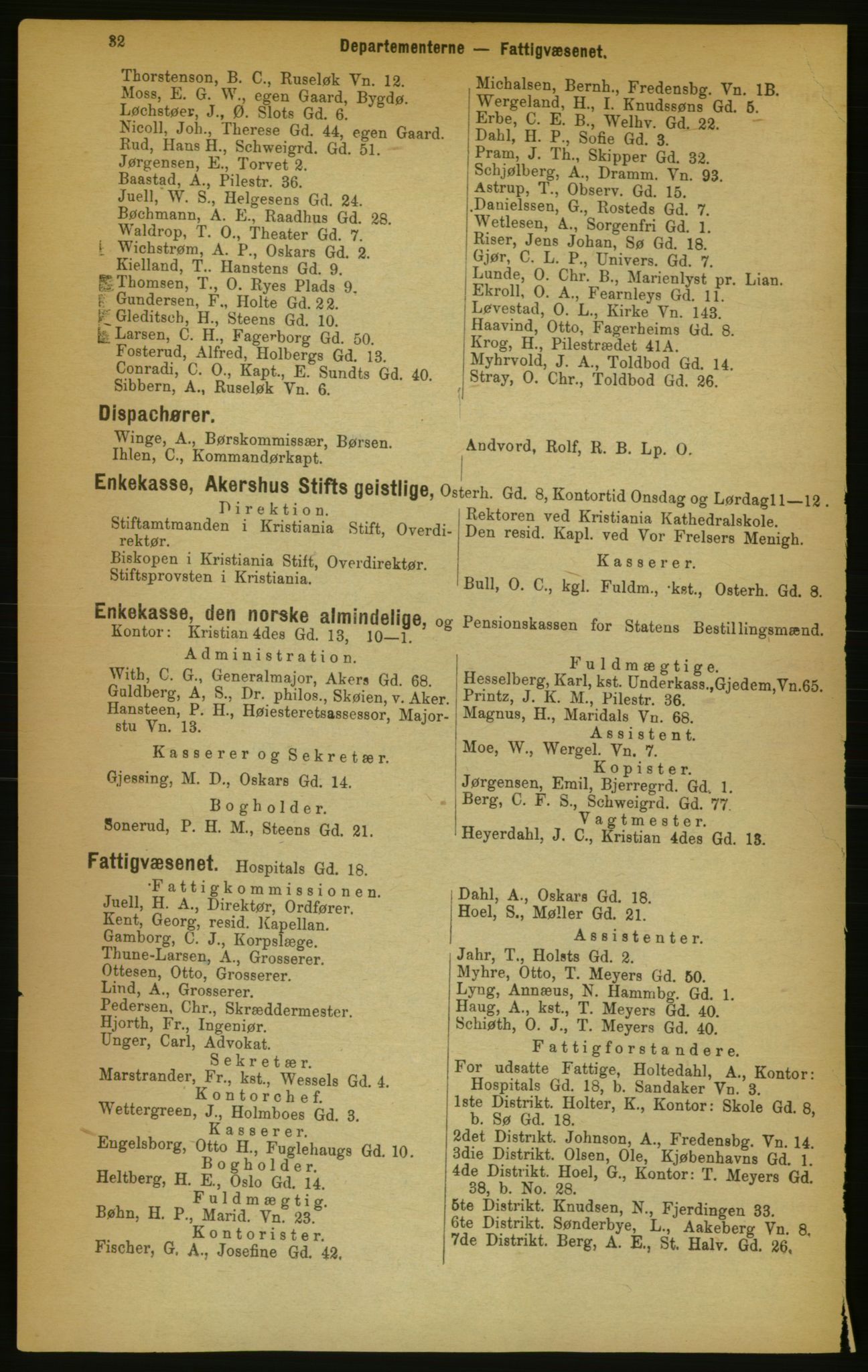 Kristiania/Oslo adressebok, PUBL/-, 1889, p. 32