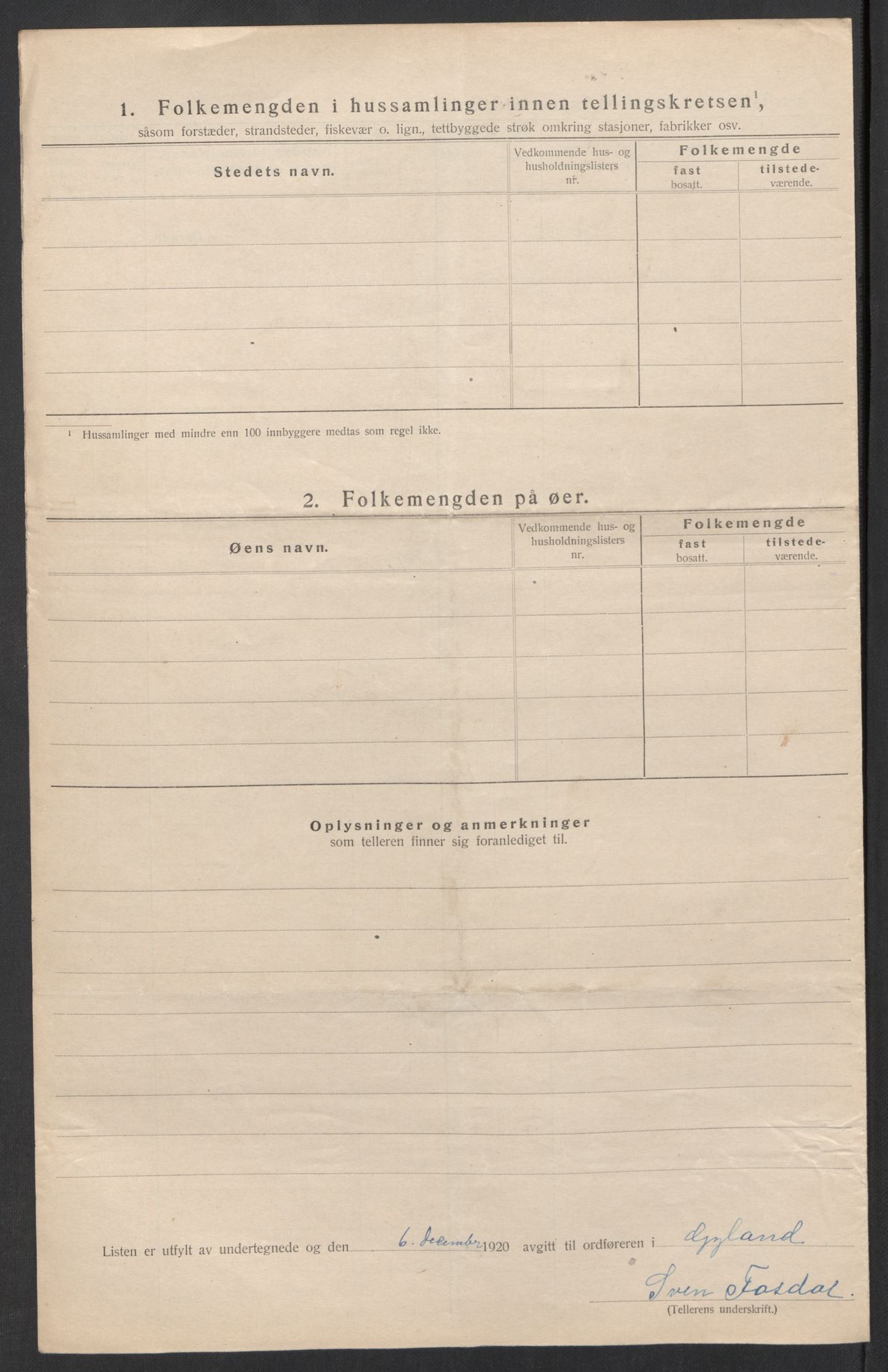 SAK, 1920 census for Gyland, 1920, p. 41