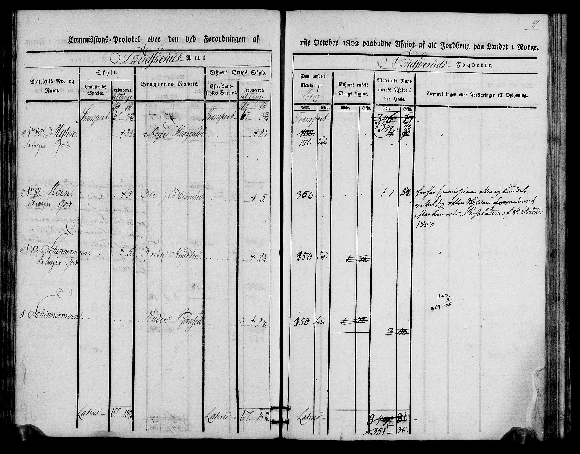 Rentekammeret inntil 1814, Realistisk ordnet avdeling, AV/RA-EA-4070/N/Ne/Nea/L0060: Buskerud fogderi. Kommisjonsprotokoll for Sigdal prestegjeld, 1803, p. 41