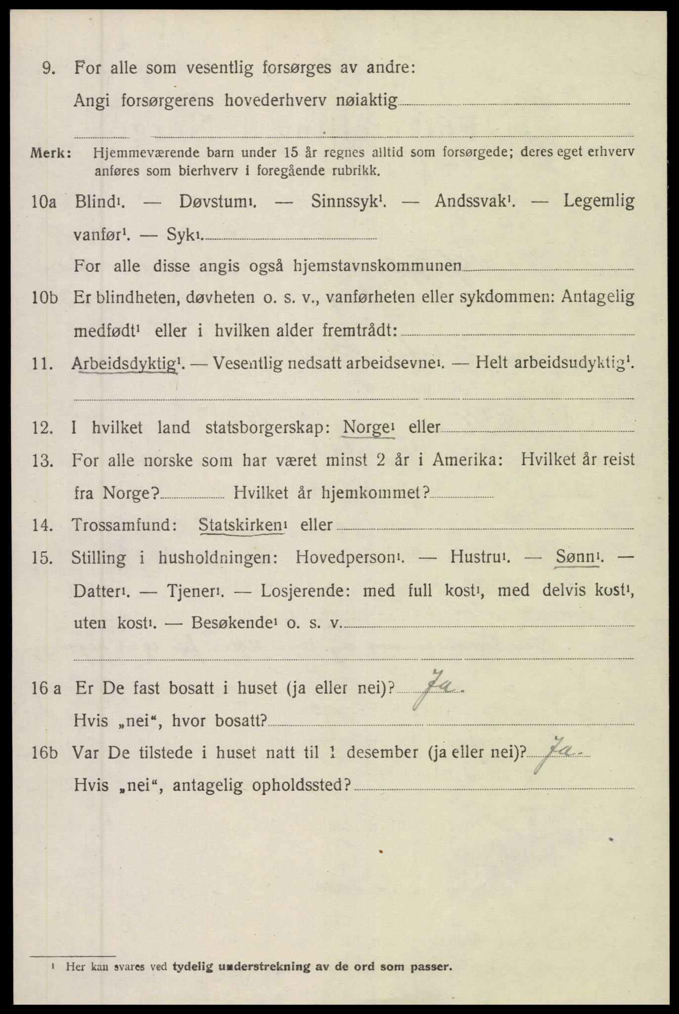 SAK, 1920 census for Øyestad, 1920, p. 3171