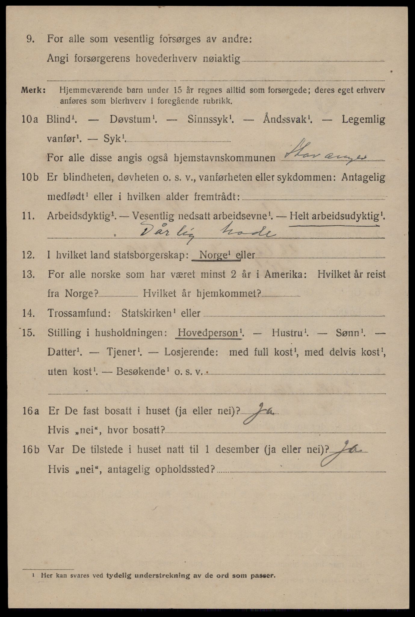 SAST, 1920 census for Stavanger, 1920, p. 66049