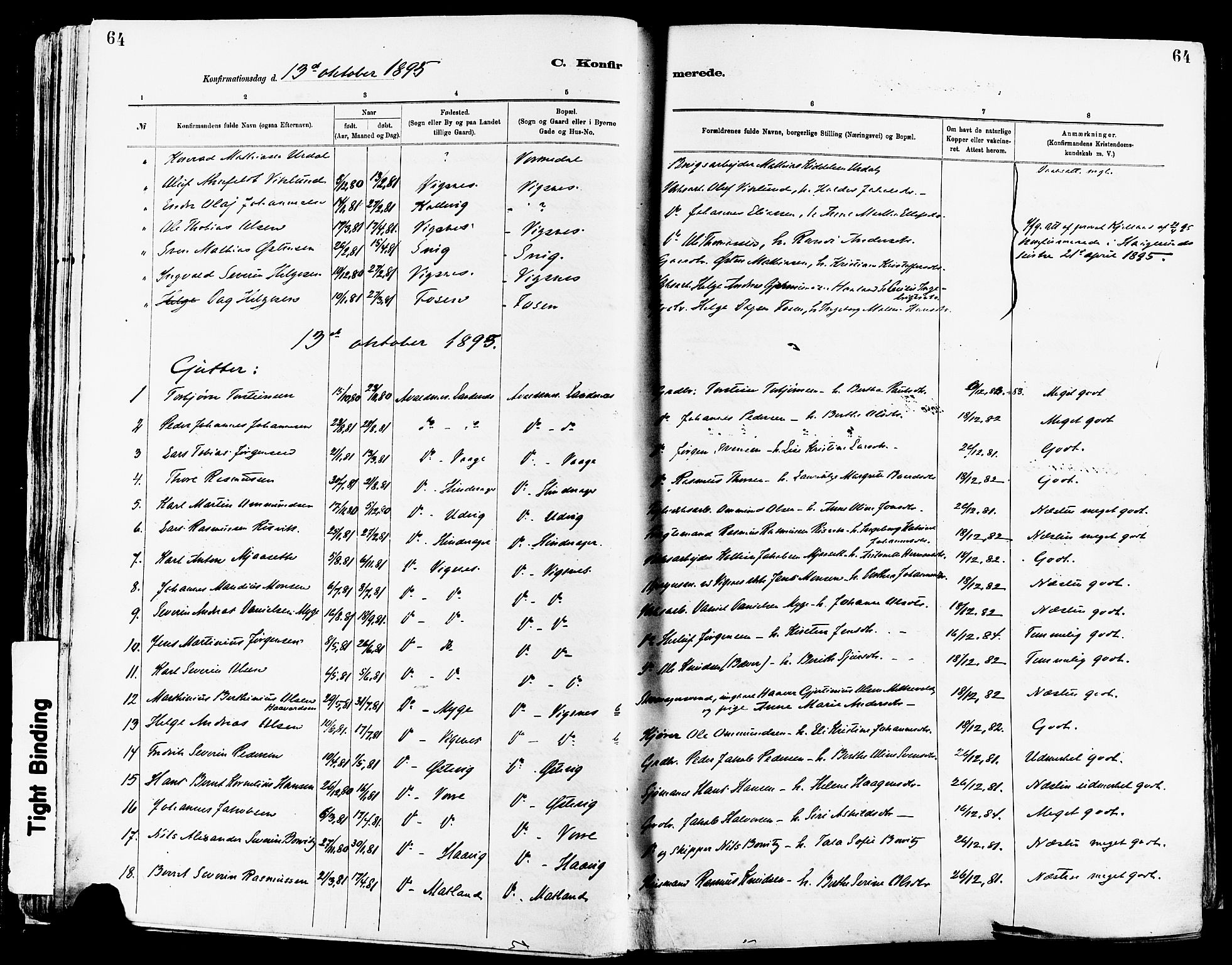 Avaldsnes sokneprestkontor, AV/SAST-A -101851/H/Ha/Haa/L0015: Parish register (official) no. A 15, 1880-1906, p. 64