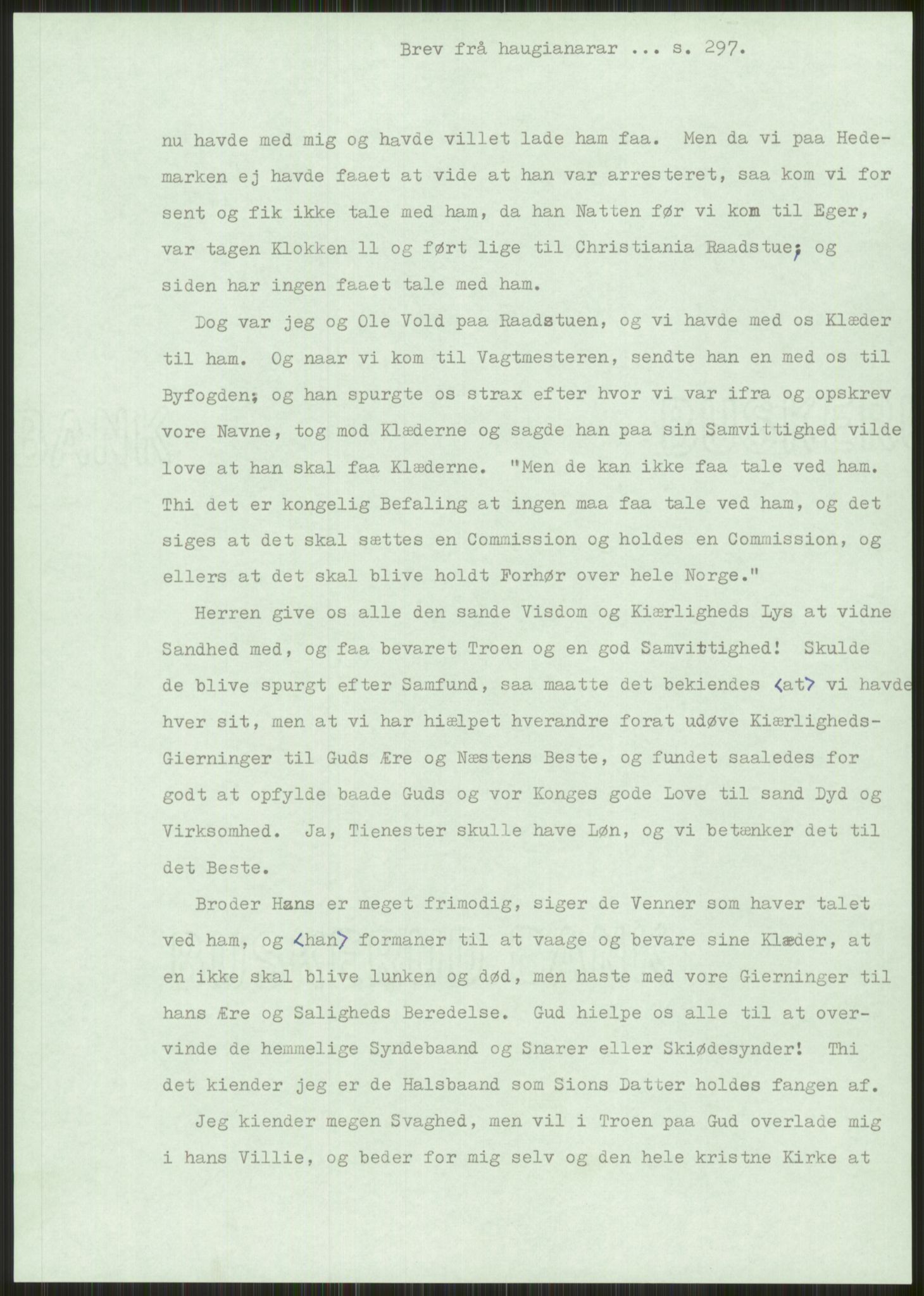 Samlinger til kildeutgivelse, Haugianerbrev, AV/RA-EA-6834/F/L0001: Haugianerbrev I: 1760-1804, 1760-1804, p. 297